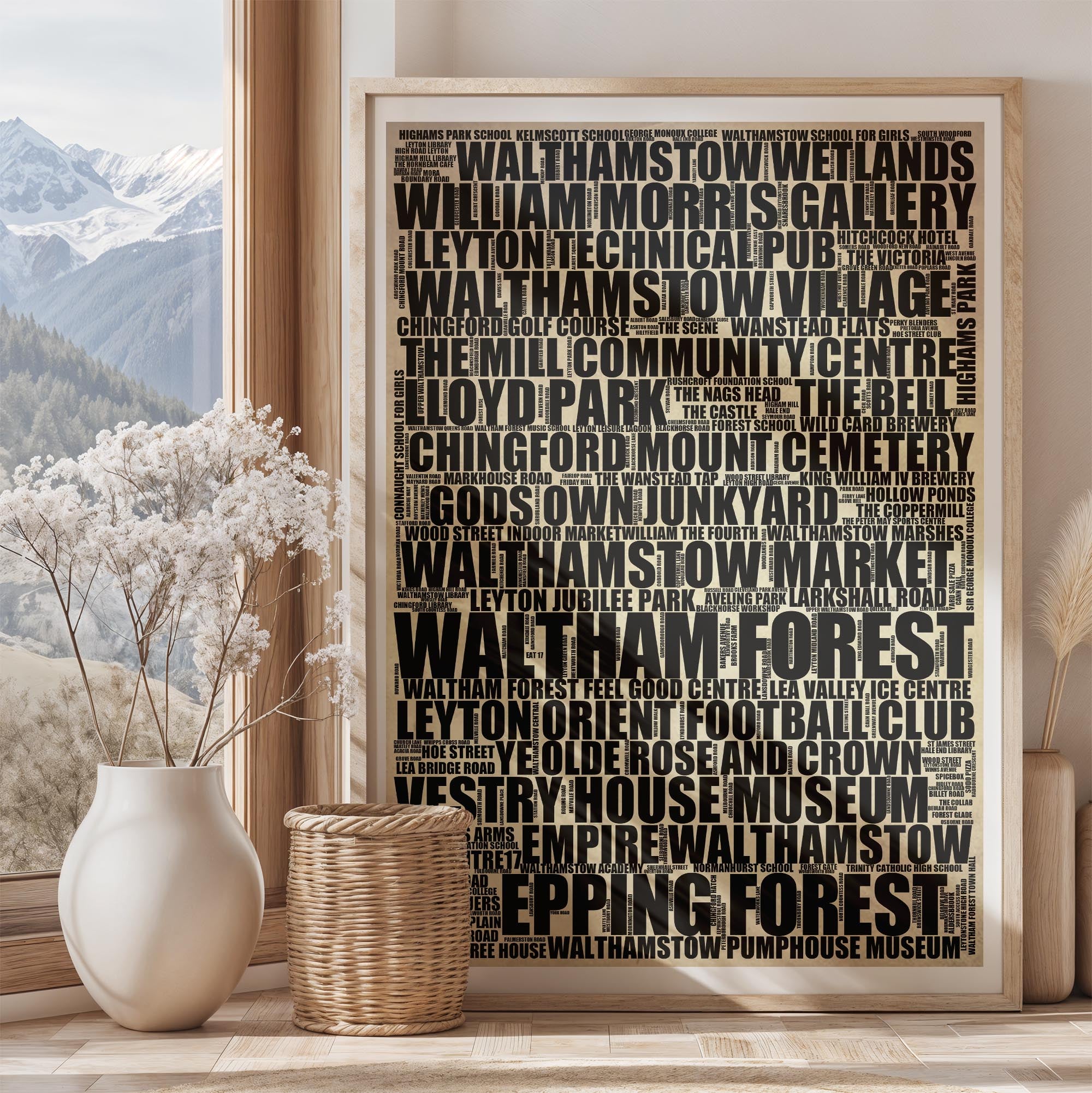 Waltham Forest - Premium Typographic Word Cloud Prints, Posters & Gifts