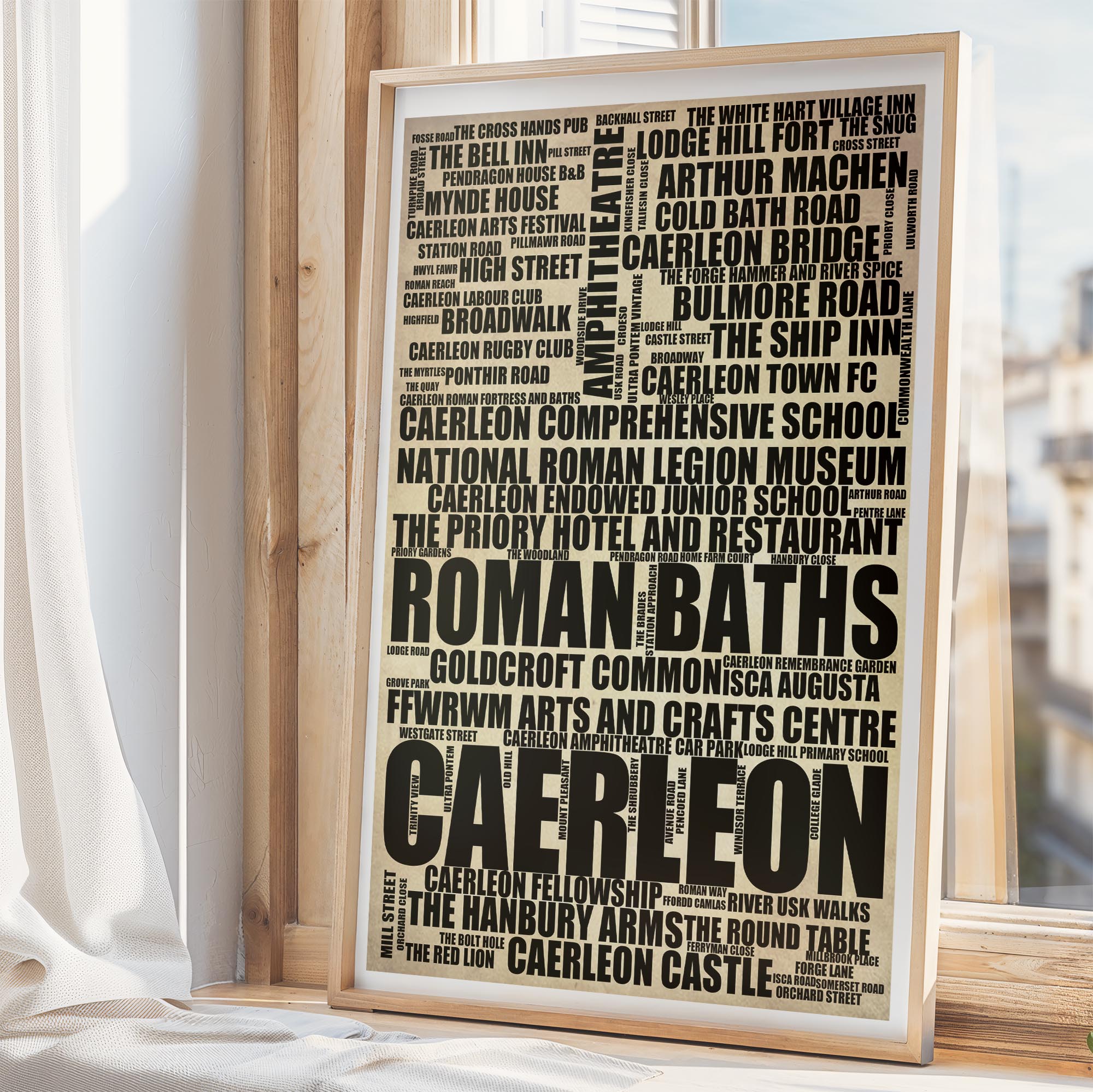 Caerleon - Premium Typographic Word Cloud Prints, Posters & Gifts