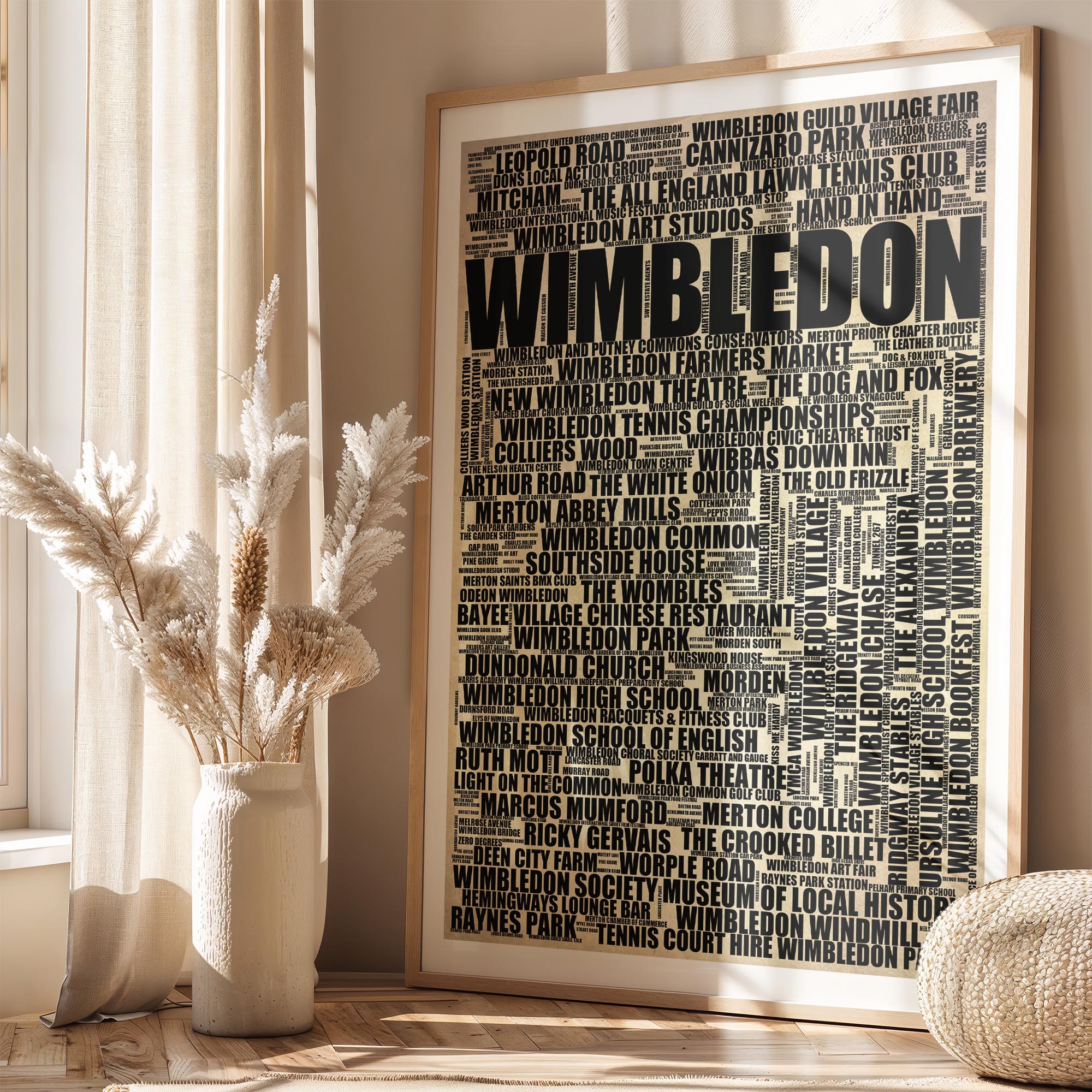 Wimbledon - Premium Typographic Word Cloud Prints, Posters & Gifts