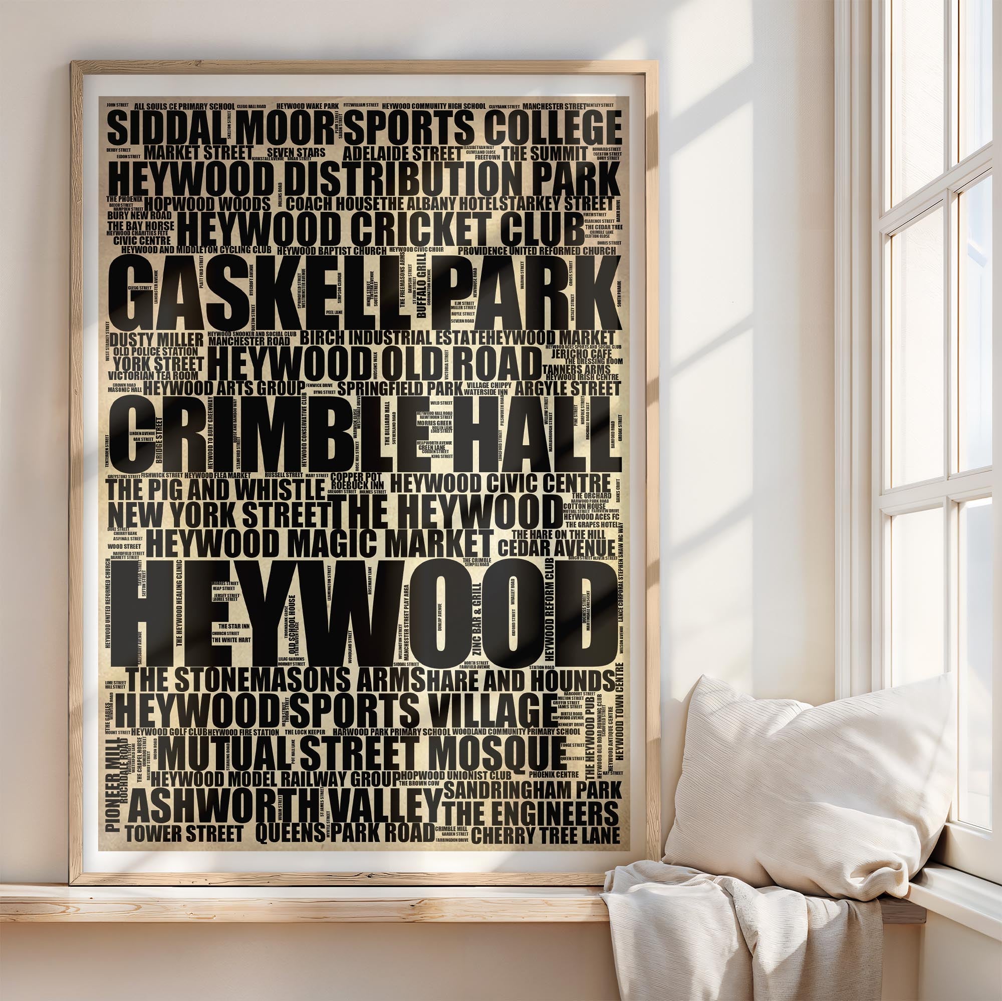 Heywood - Premium Typographic Word Cloud Prints, Posters & Gifts