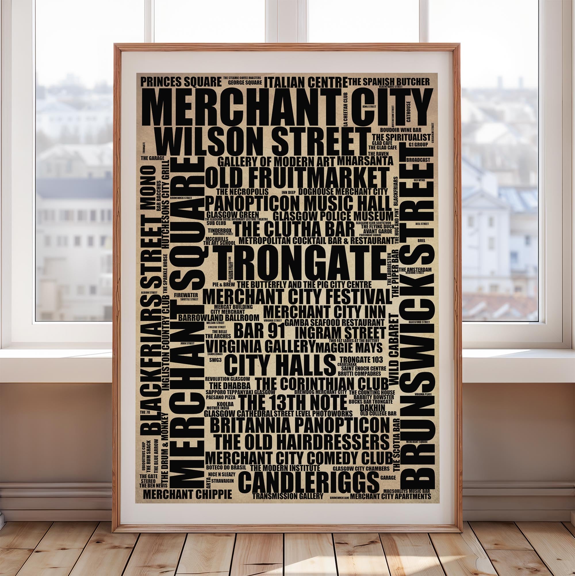 Merchant City - Premium Typographic Word Cloud Prints, Posters & Gifts