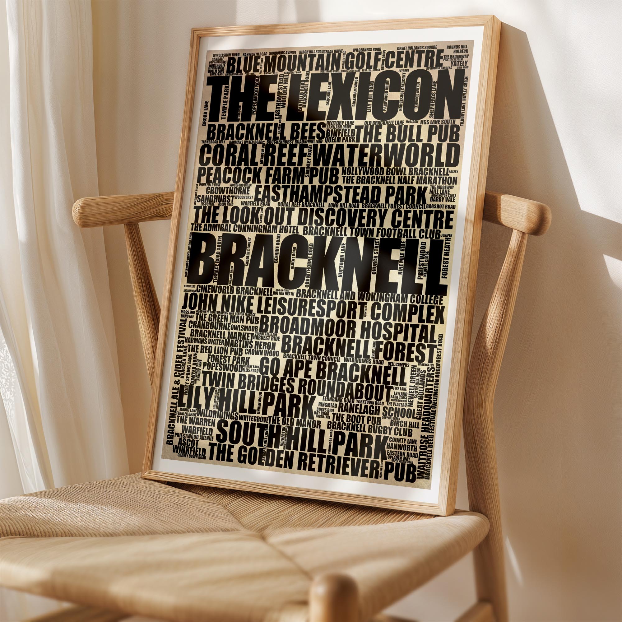 Bracknell - Premium Typographic Word Cloud Prints, Posters & Gifts