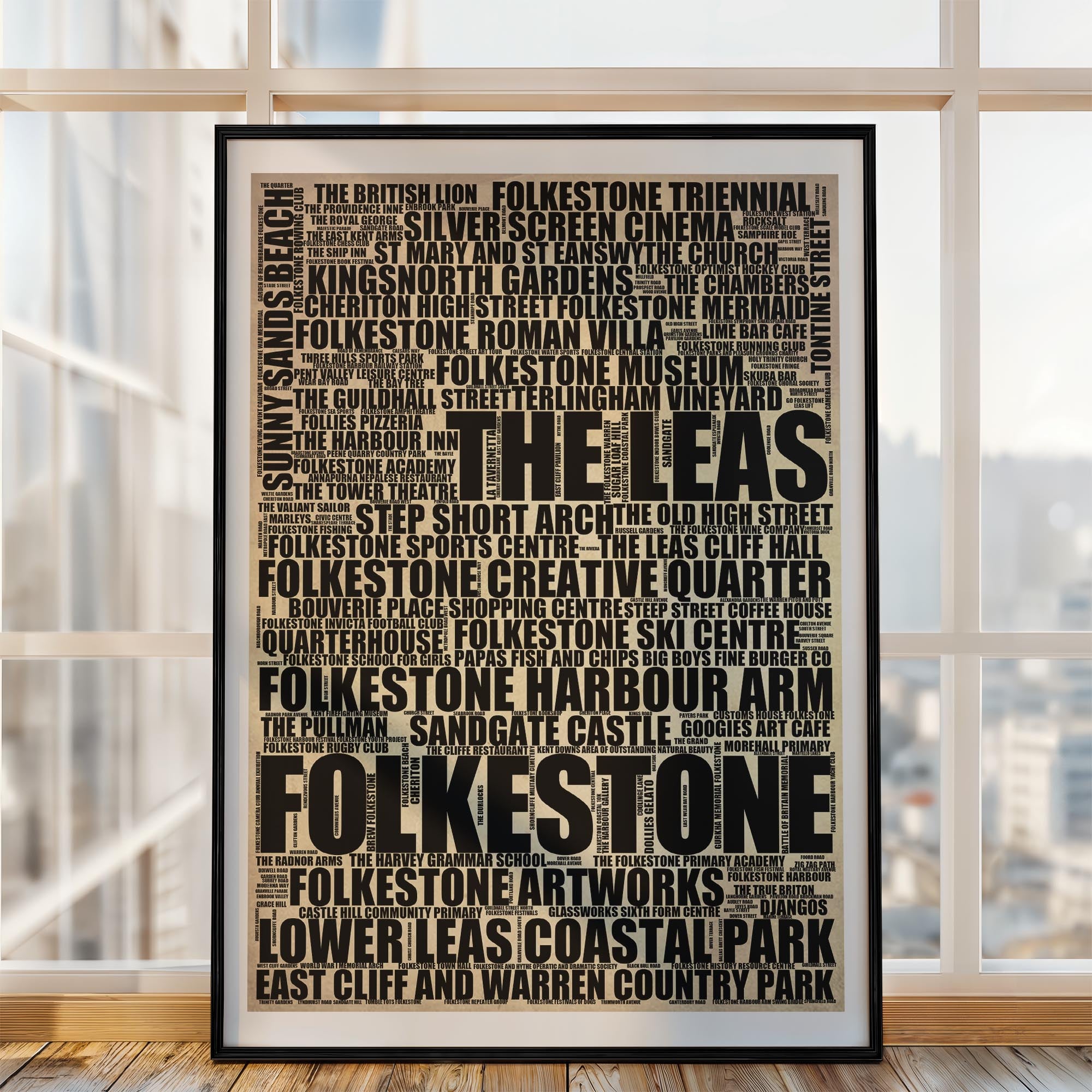 Folkestone - Premium Typographic Word Cloud Prints, Posters & Gifts