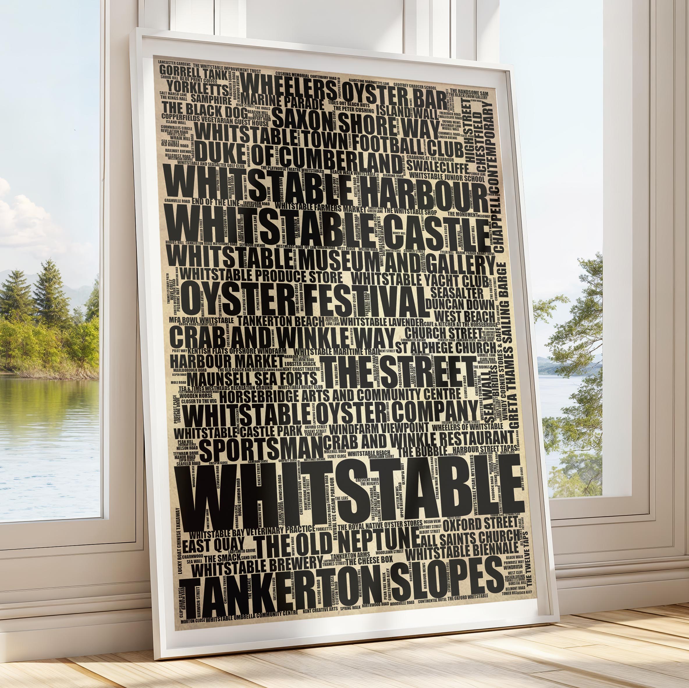 Whitstable - Premium Typographic Word Cloud Prints, Posters & Gifts