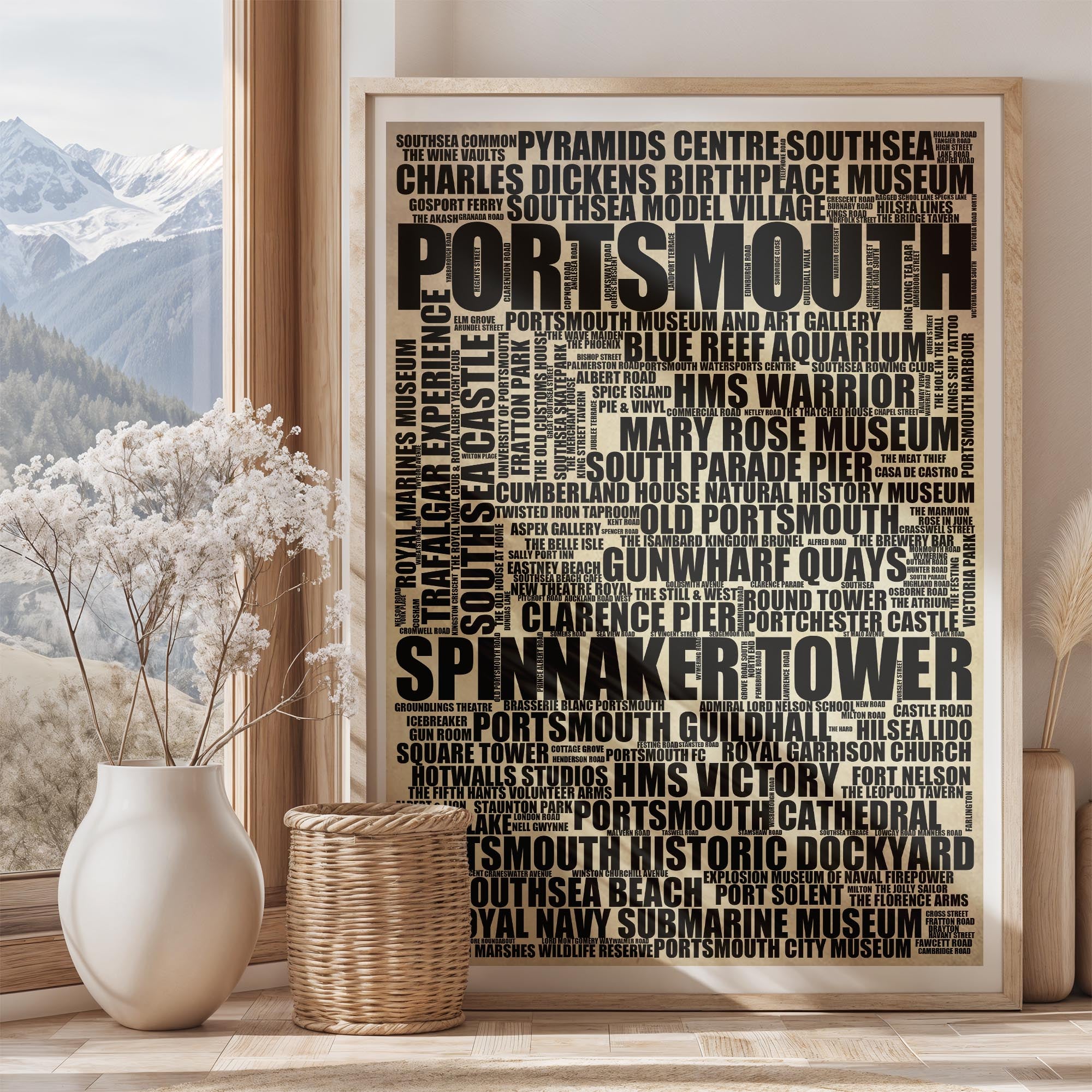 Portsmouth - Premium Typographic Word Cloud Prints, Posters & Gifts