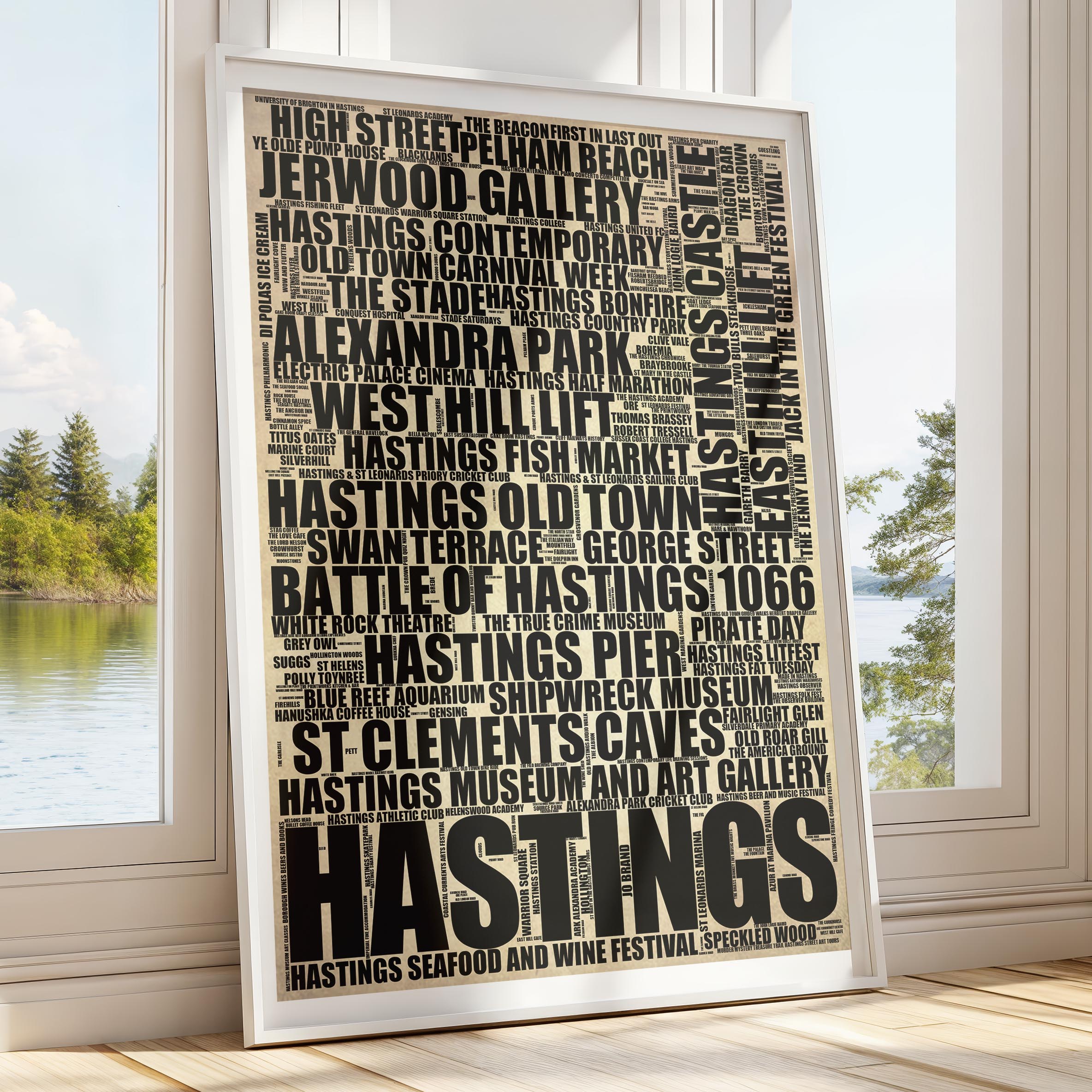 Hastings - Premium Typographic Word Cloud Prints, Posters & Gifts