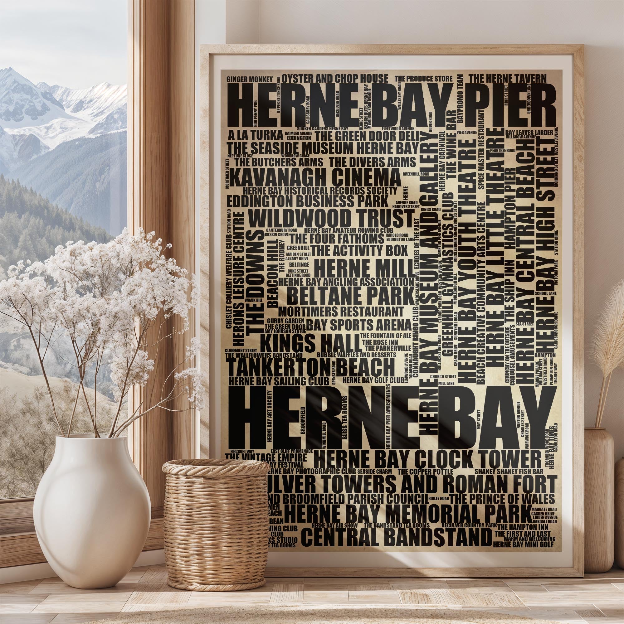 Herne Bay - Premium Typographic Word Cloud Prints, Posters & Gifts