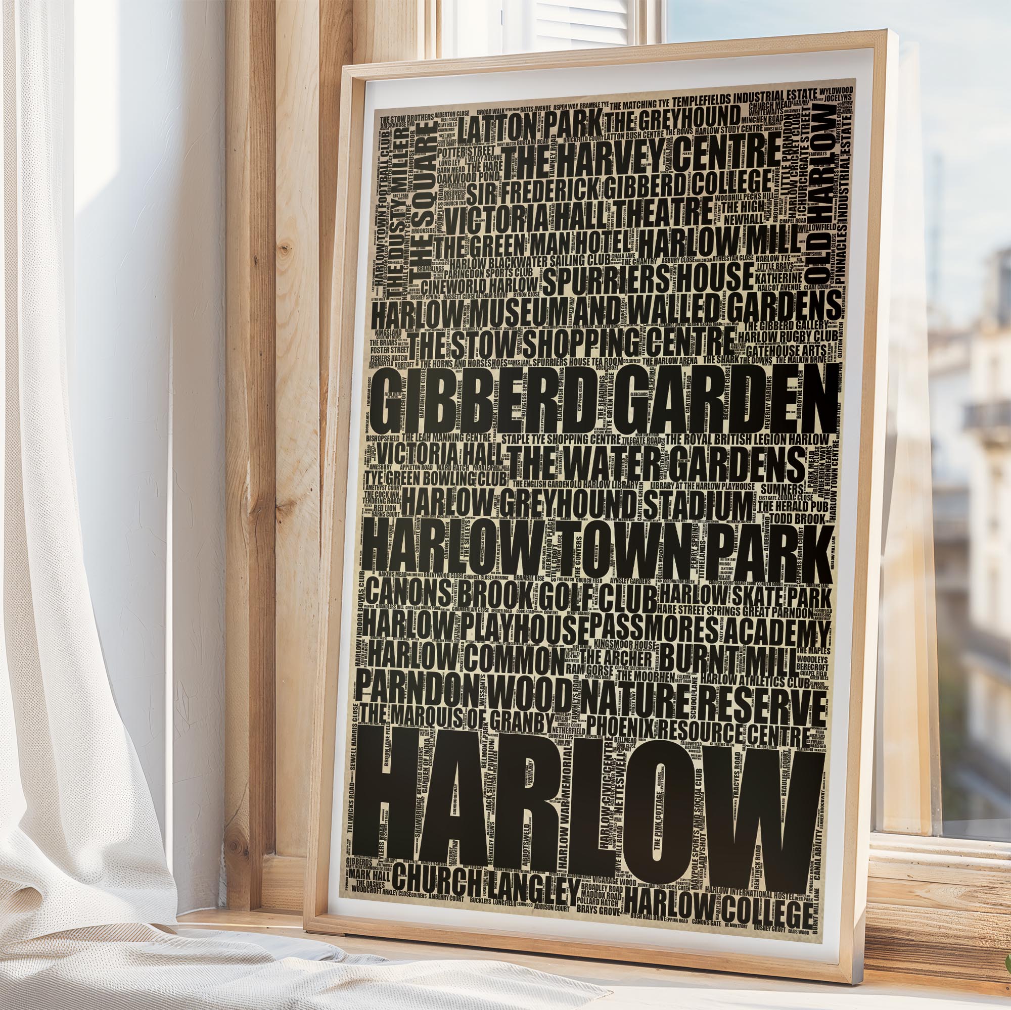 Harlow - Premium Typographic Word Cloud Prints, Posters & Gifts