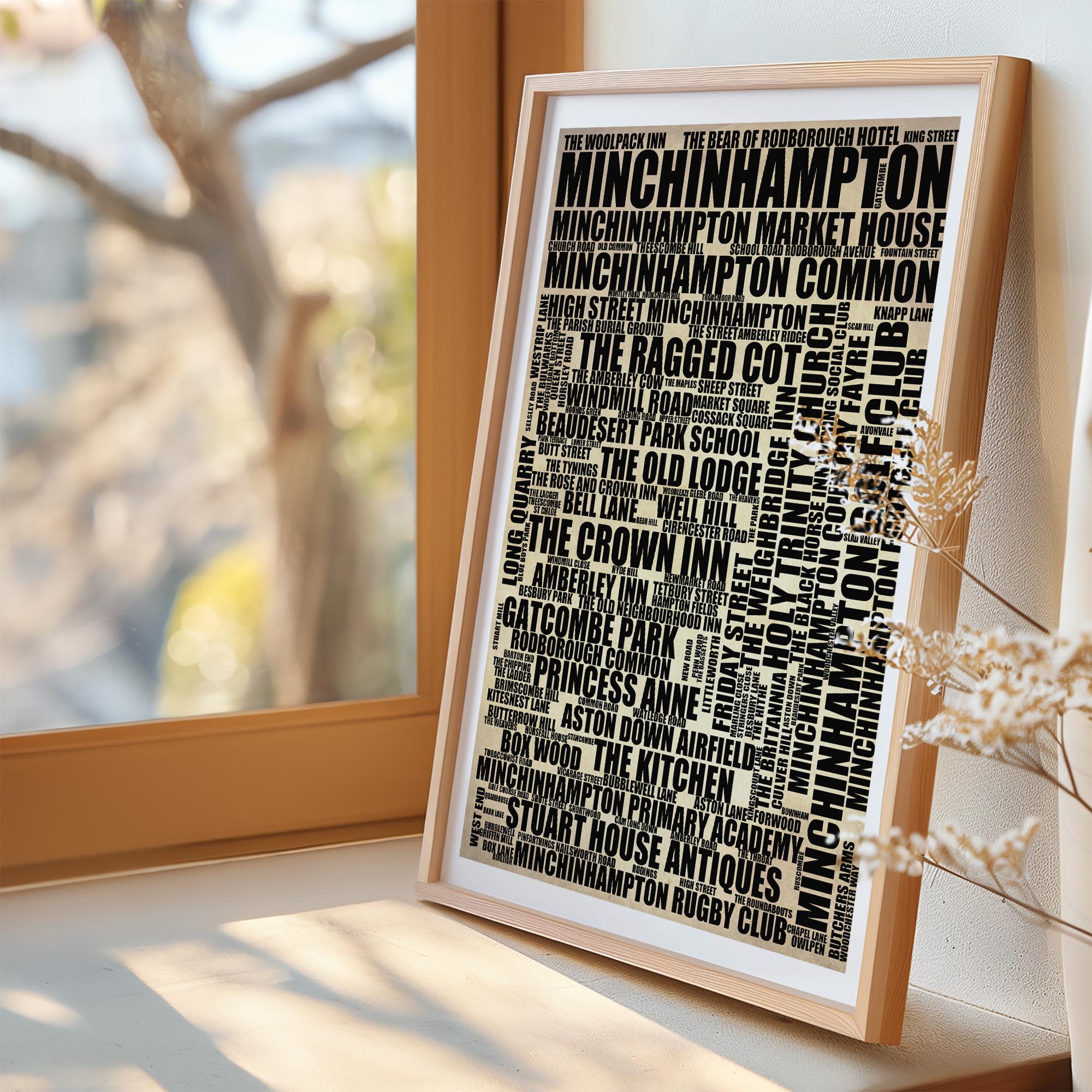 Minchinhampton - Premium Typographic Word Cloud Prints, Posters & Gifts