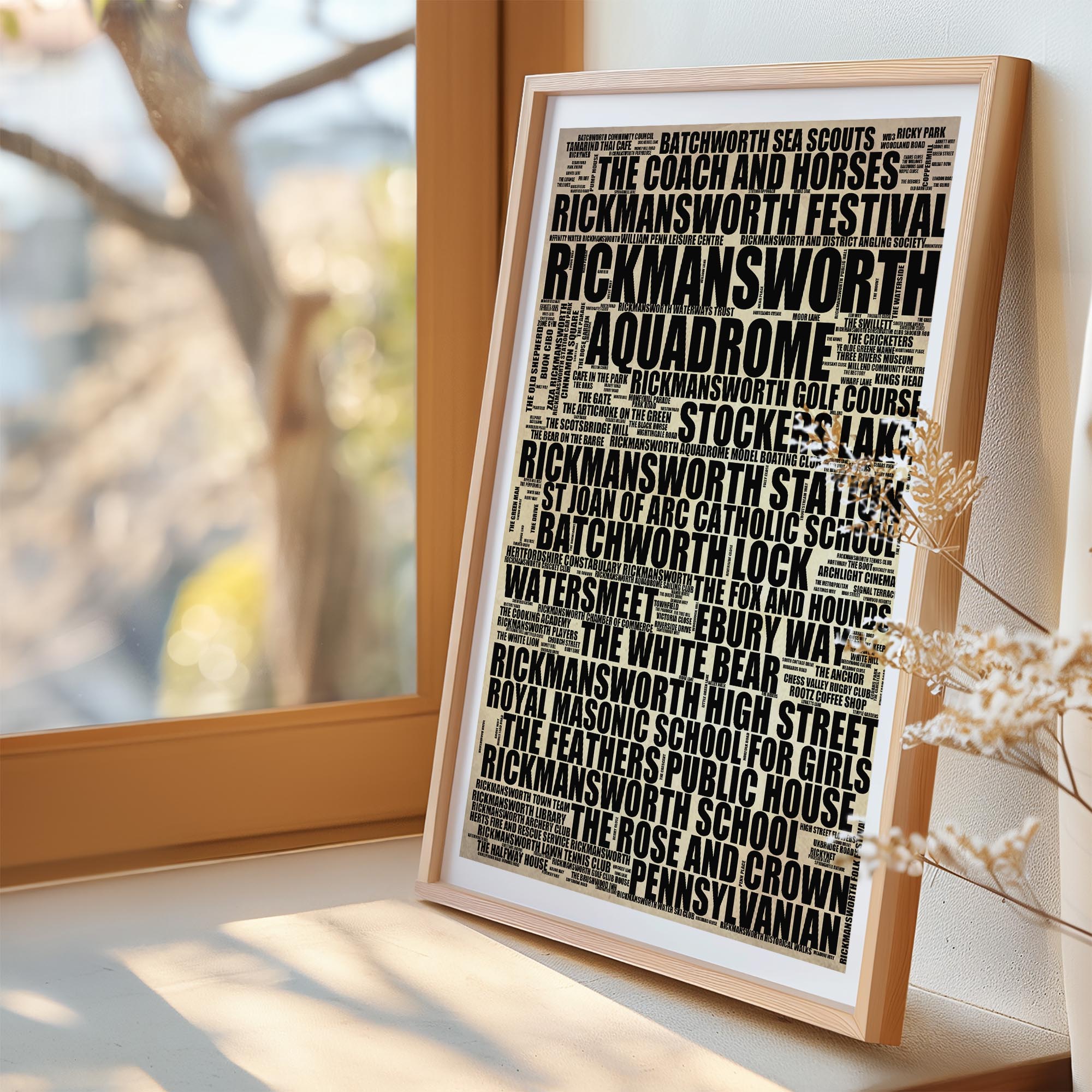 Rickmansworth - Premium Typographic Word Cloud Prints, Posters & Gifts