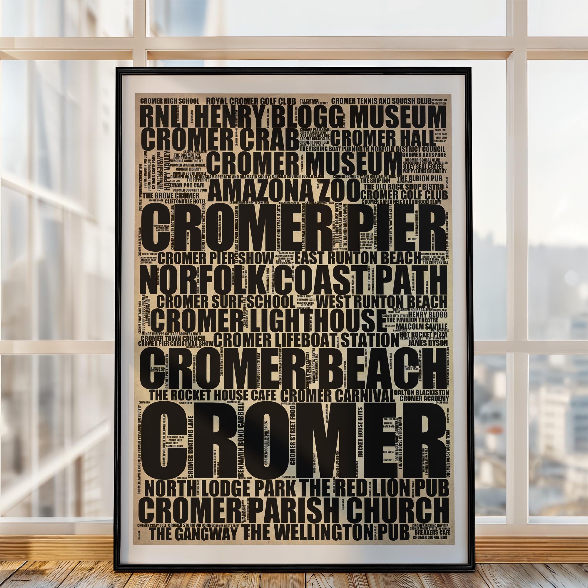 Cromer - Premium Typographic Word Cloud Prints, Posters & Gifts