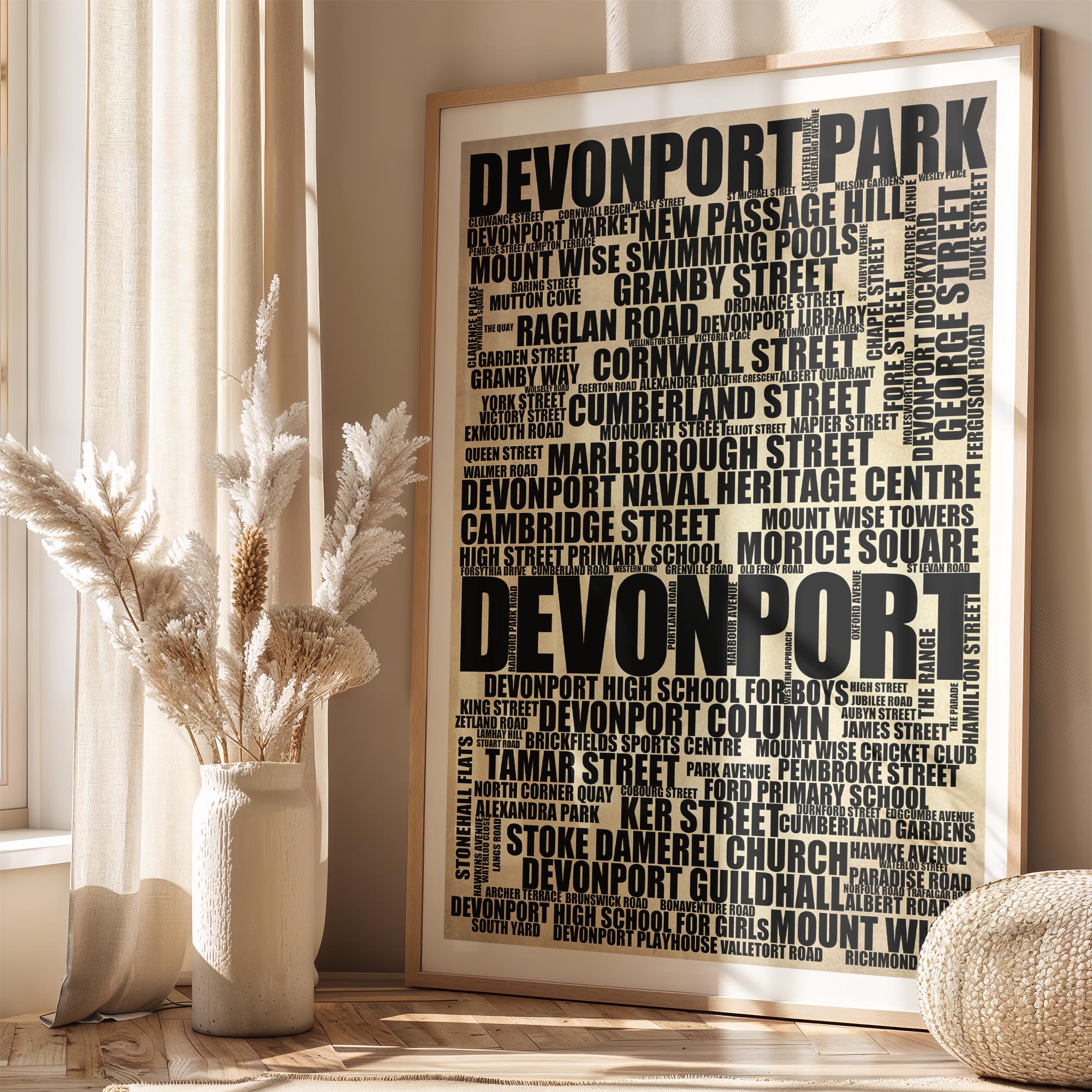 Devonport - Premium Typographic Word Cloud Prints, Posters & Gifts