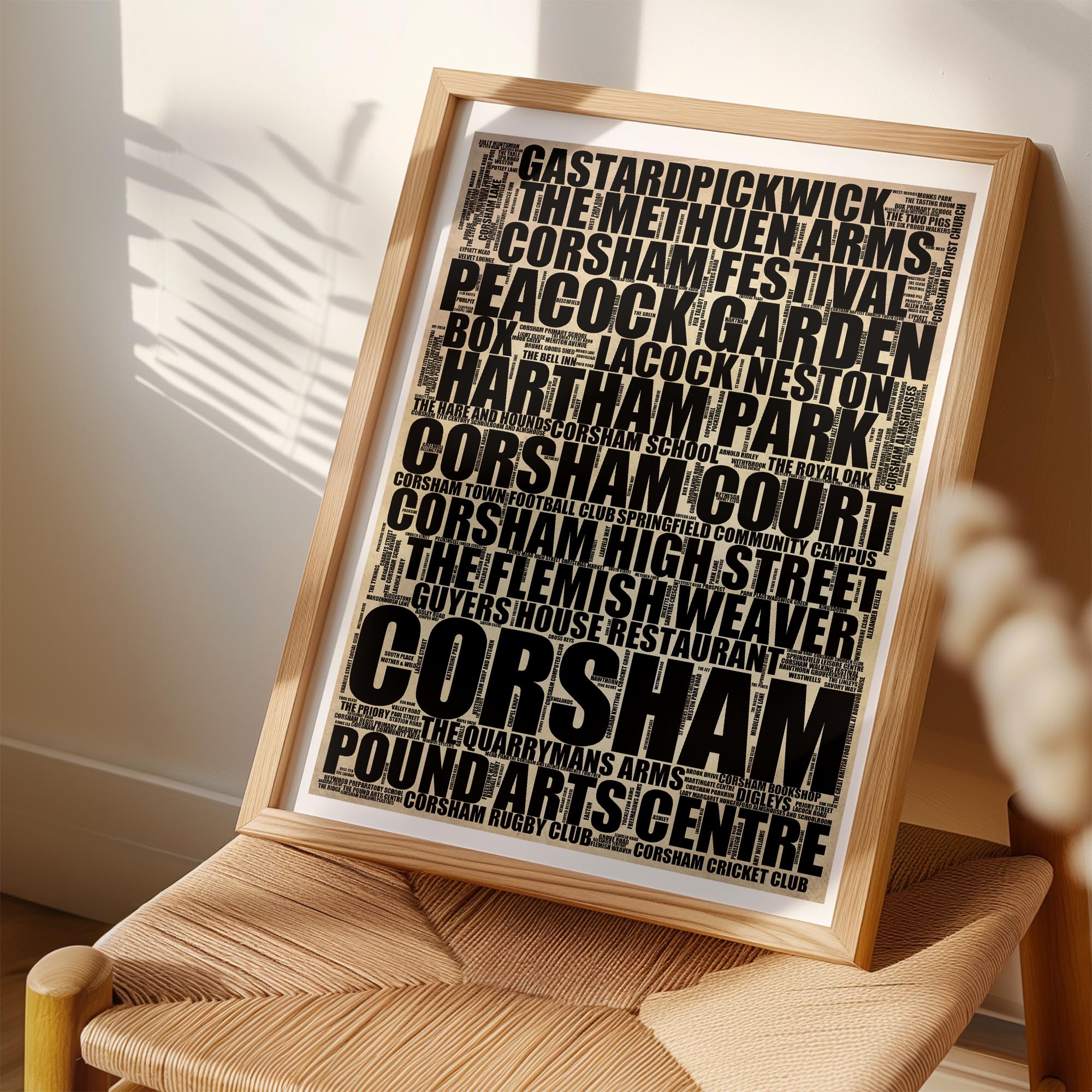 Corsham - Premium Typographic Word Cloud Prints, Posters & Gifts