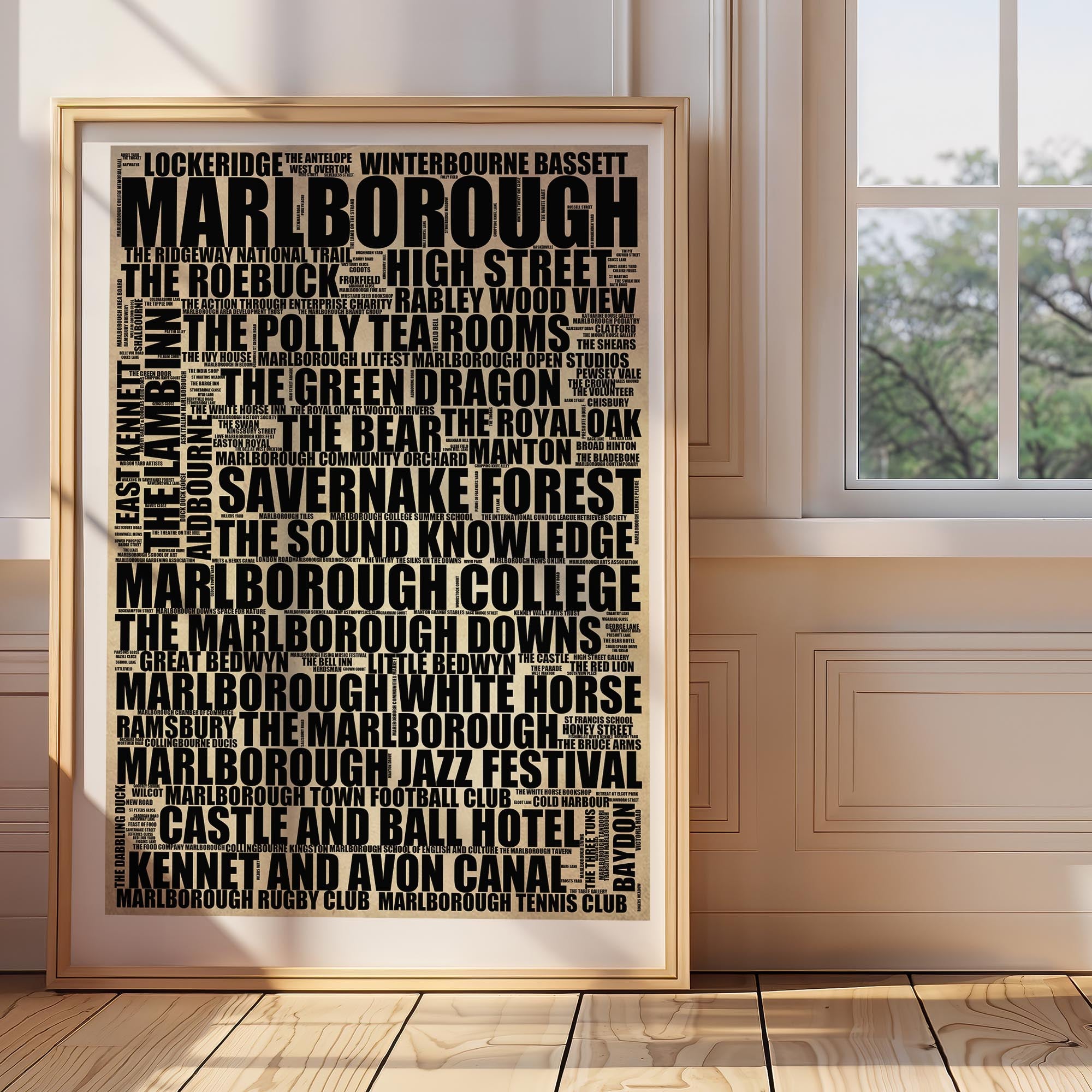 Marlborough - Premium Typographic Word Cloud Prints, Posters & Gifts