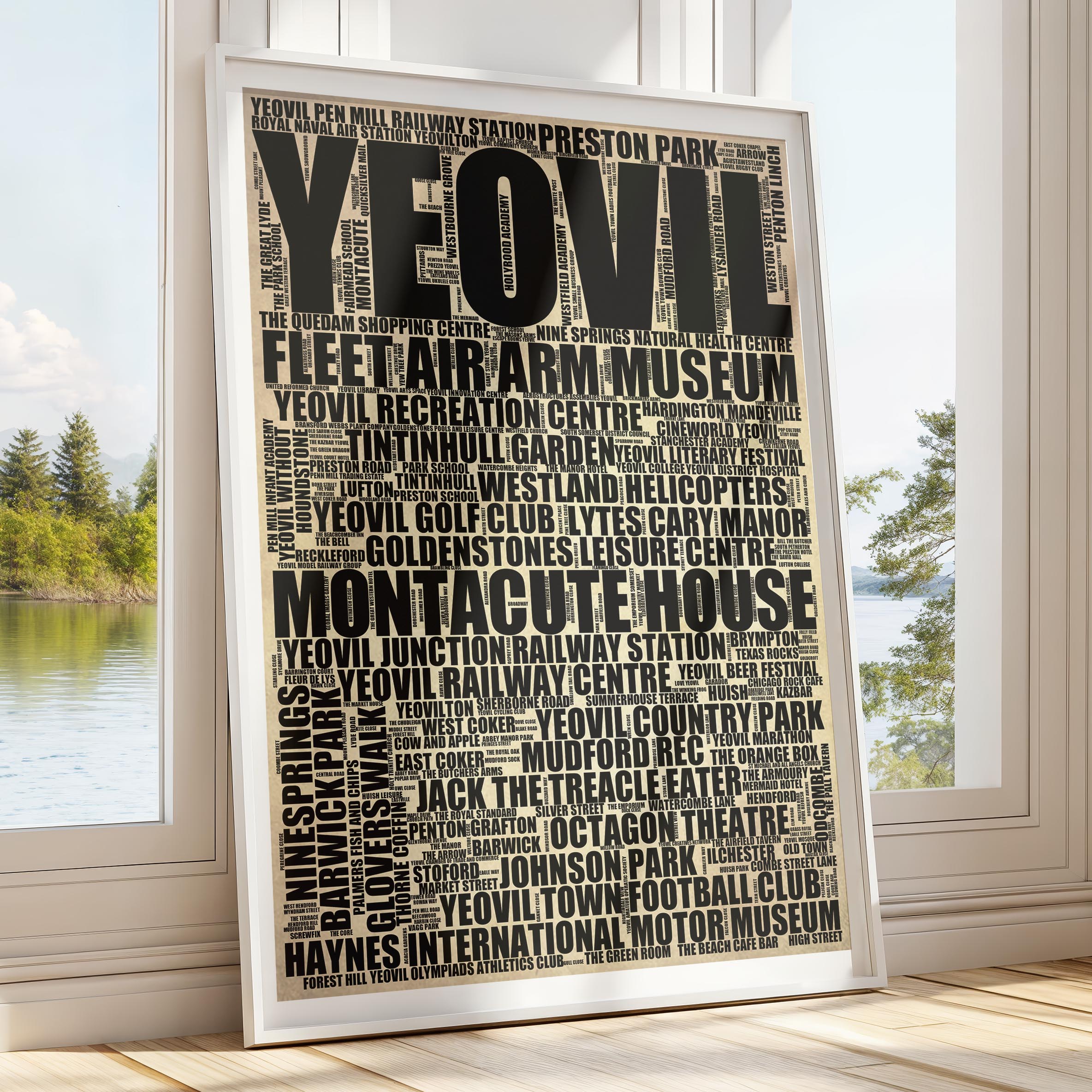 Yeovil - Premium Typographic Word Cloud Prints, Posters & Gifts