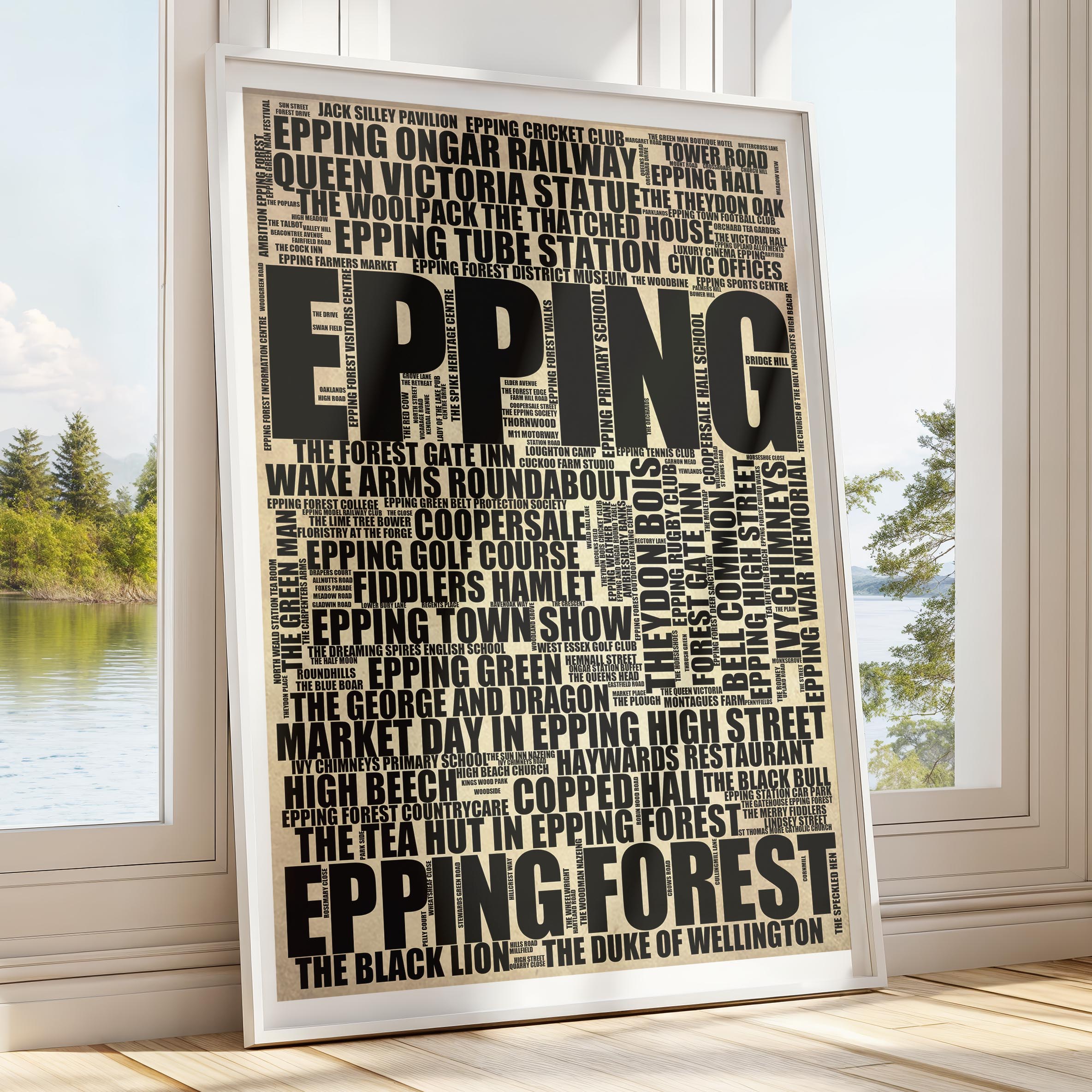 Epping - Premium Typographic Word Cloud Prints, Posters & Gifts