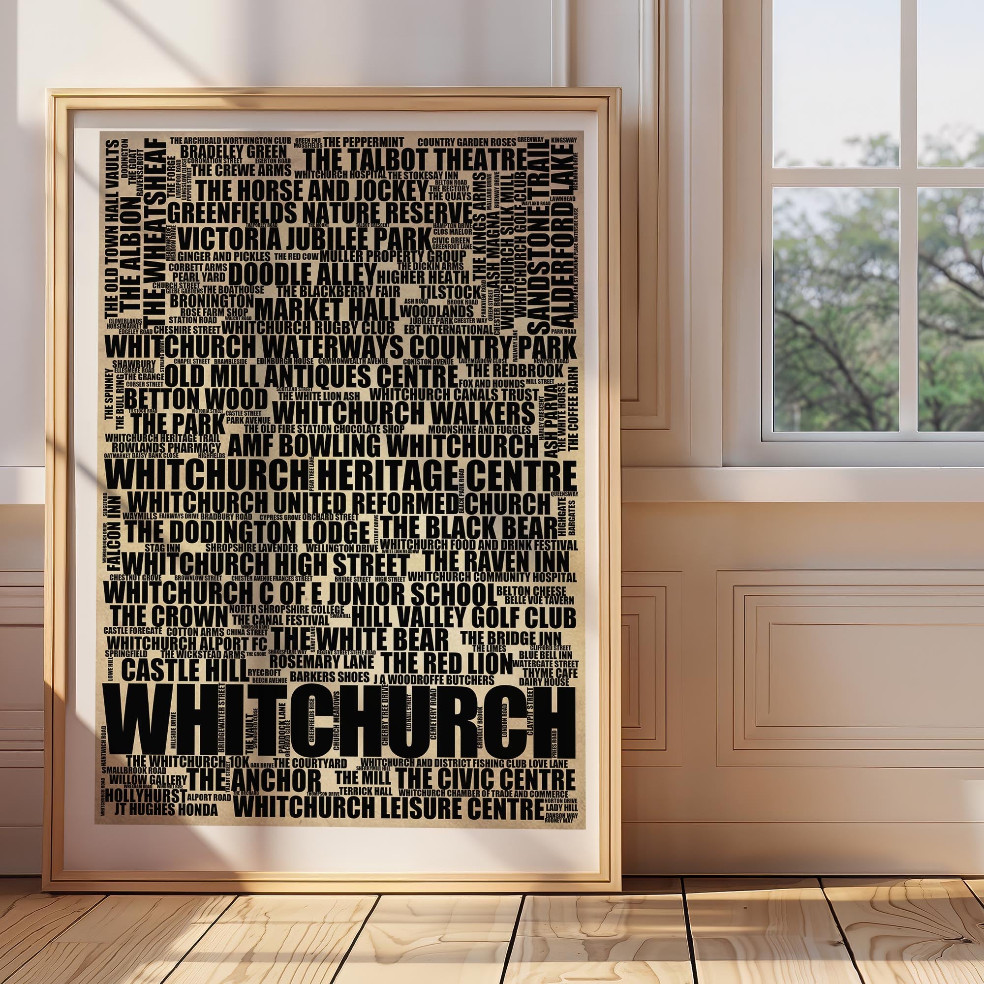 Whitchurch - Premium Typographic Word Cloud Prints, Posters & Gifts