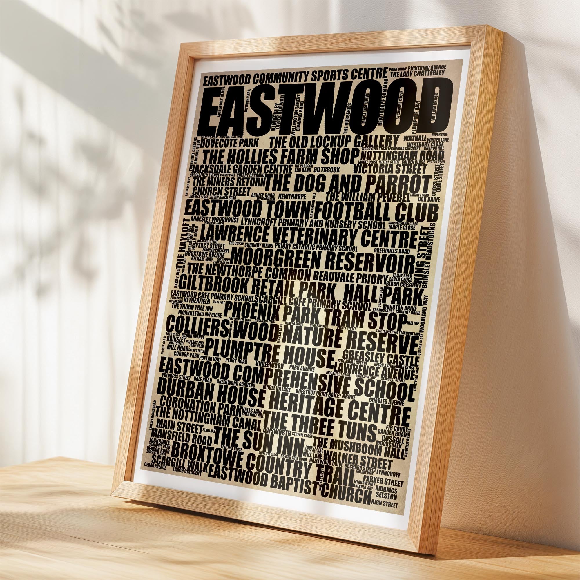 Eastwood - Premium Typographic Word Cloud Prints, Posters & Gifts