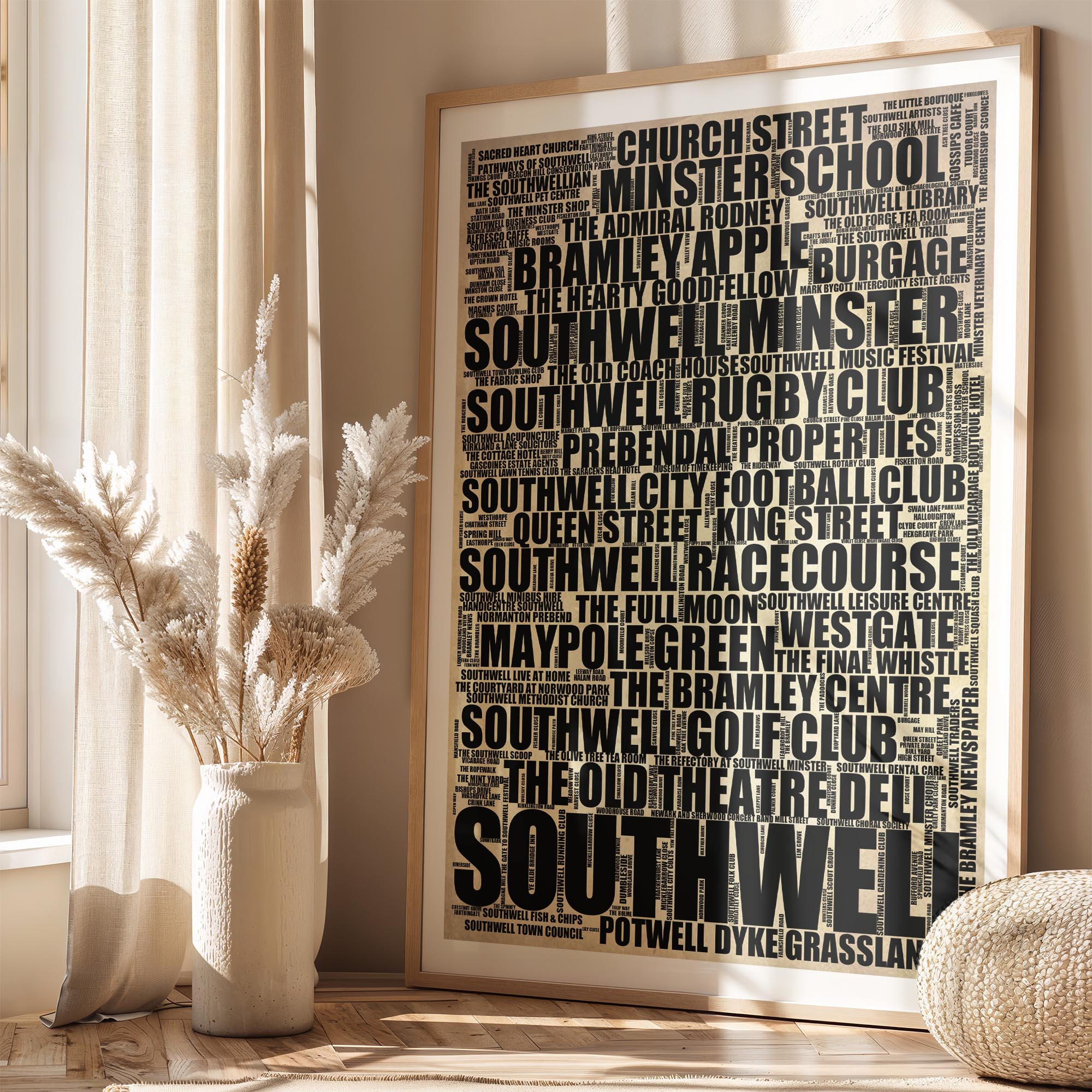 Southwell - Premium Typographic Word Cloud Prints, Posters & Gifts