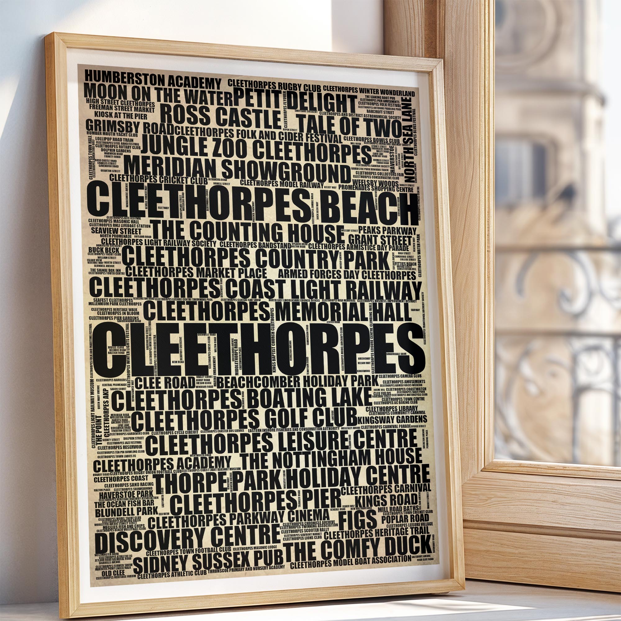 Cleethorpes - Premium Typographic Word Cloud Prints, Posters & Gifts