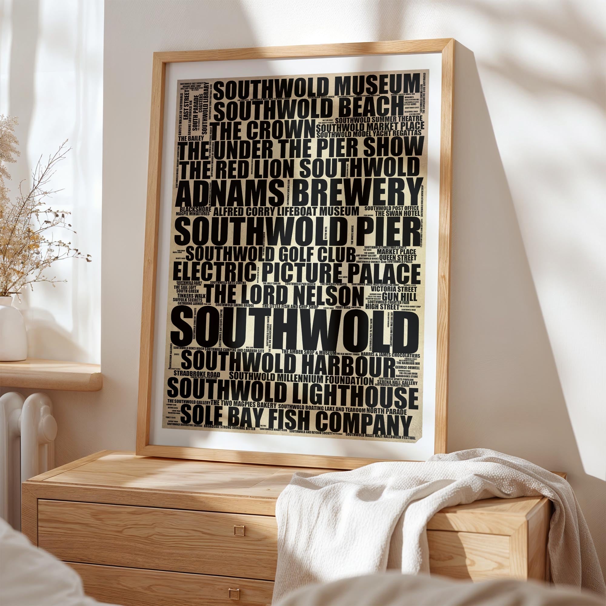 Southwold - Premium Typographic Word Cloud Prints, Posters & Gifts