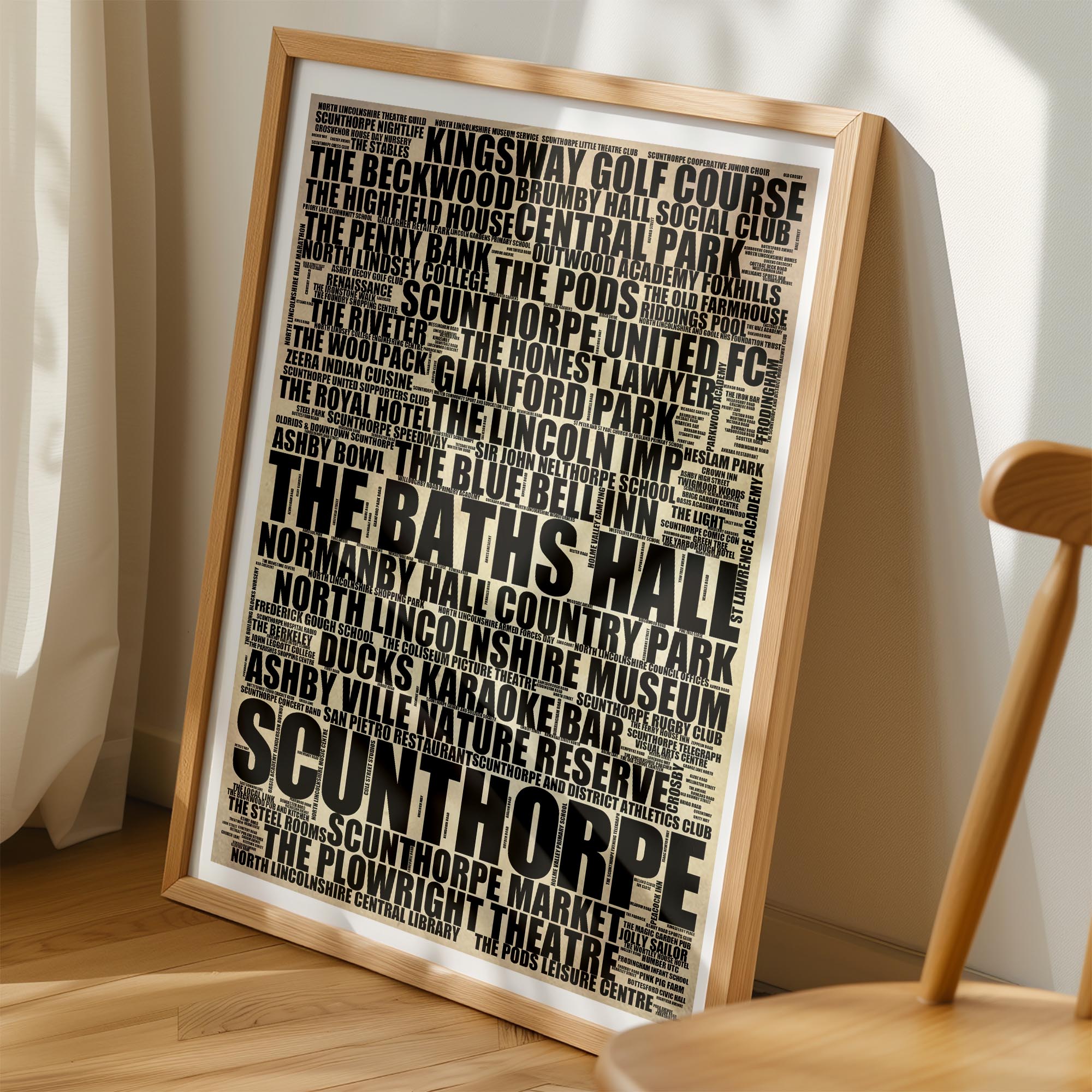 Scunthorpe - Premium Typographic Word Cloud Prints, Posters & Gifts