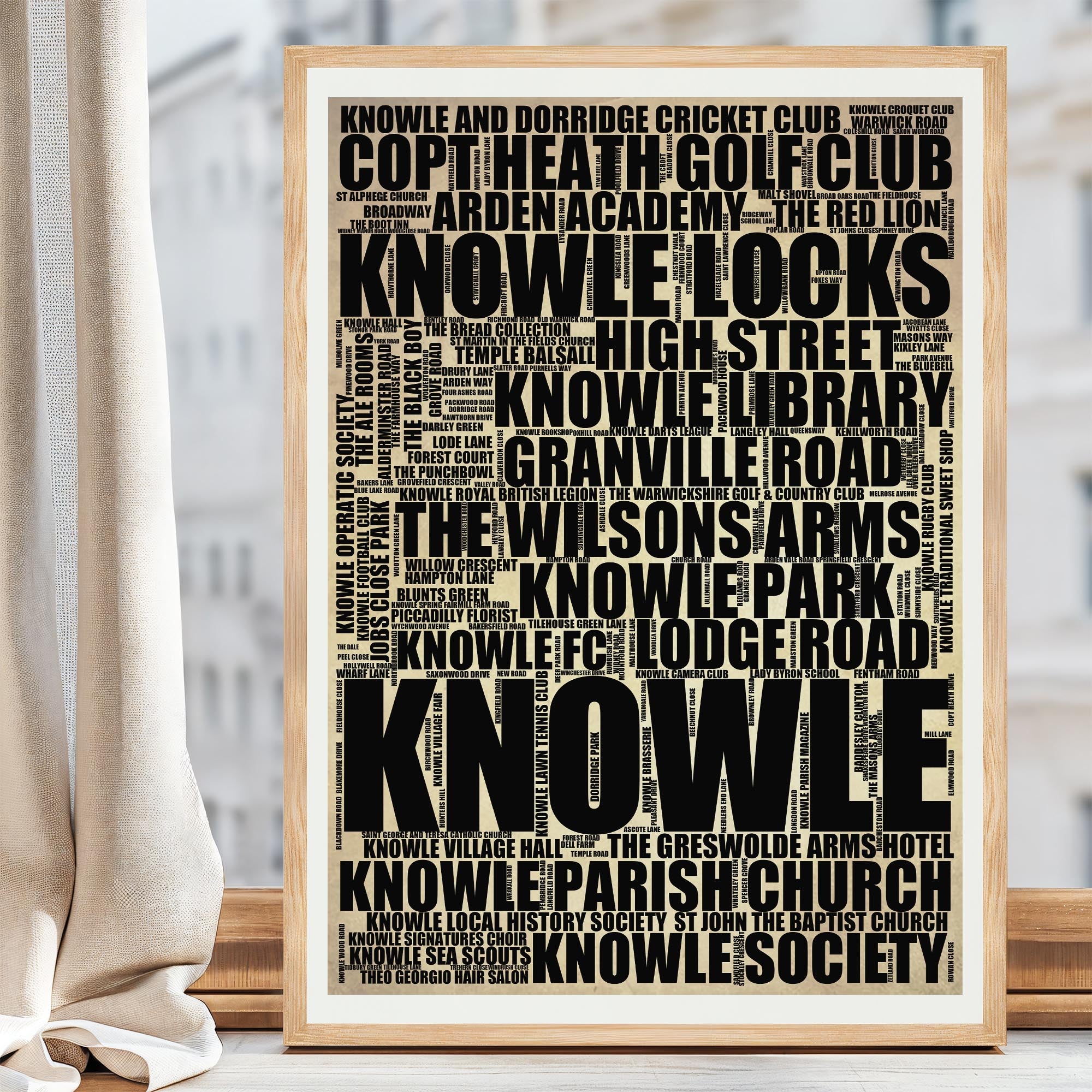 Knowle - Premium Typographic Word Cloud Prints, Posters & Gifts