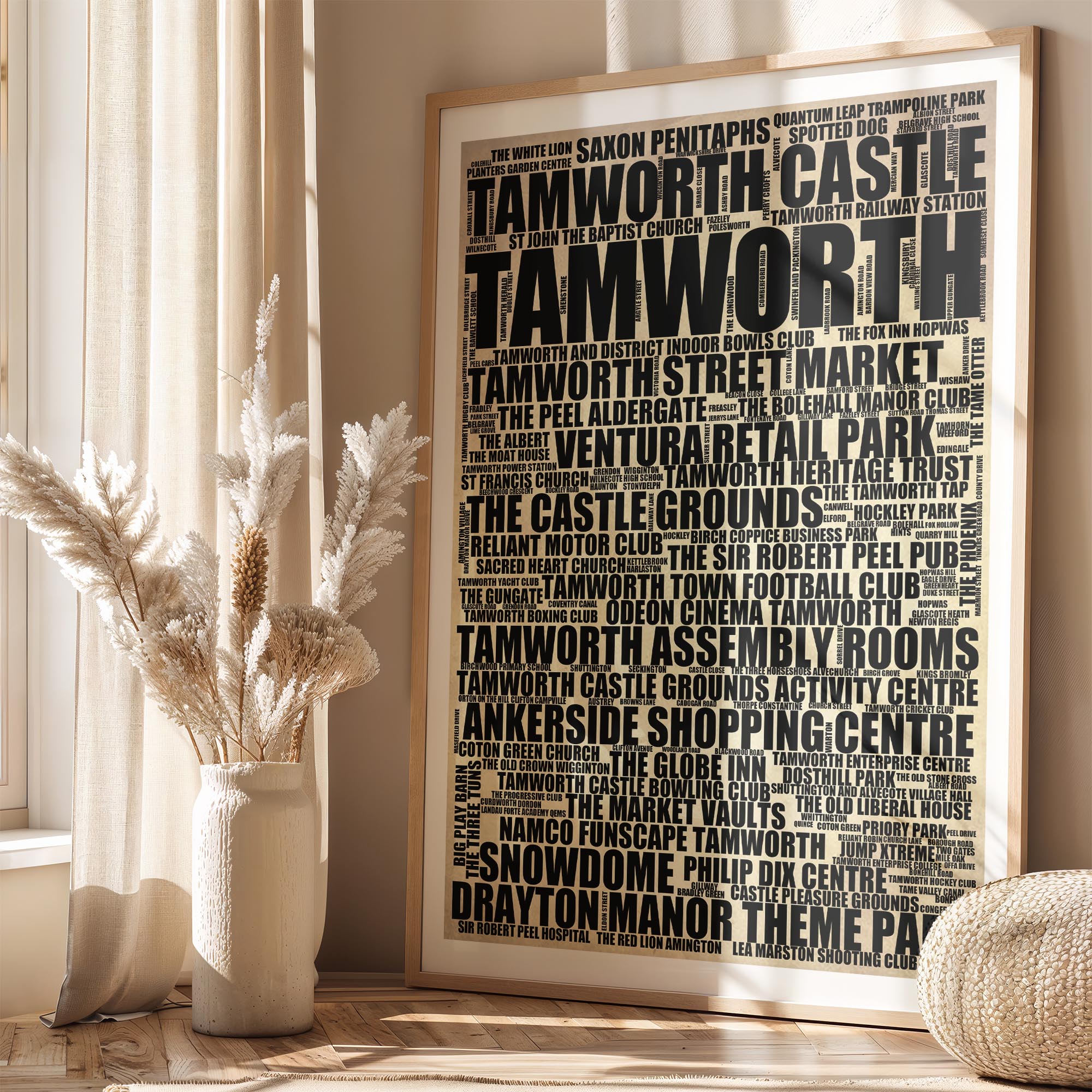 Tamworth - Premium Typographic Word Cloud Prints, Posters & Gifts