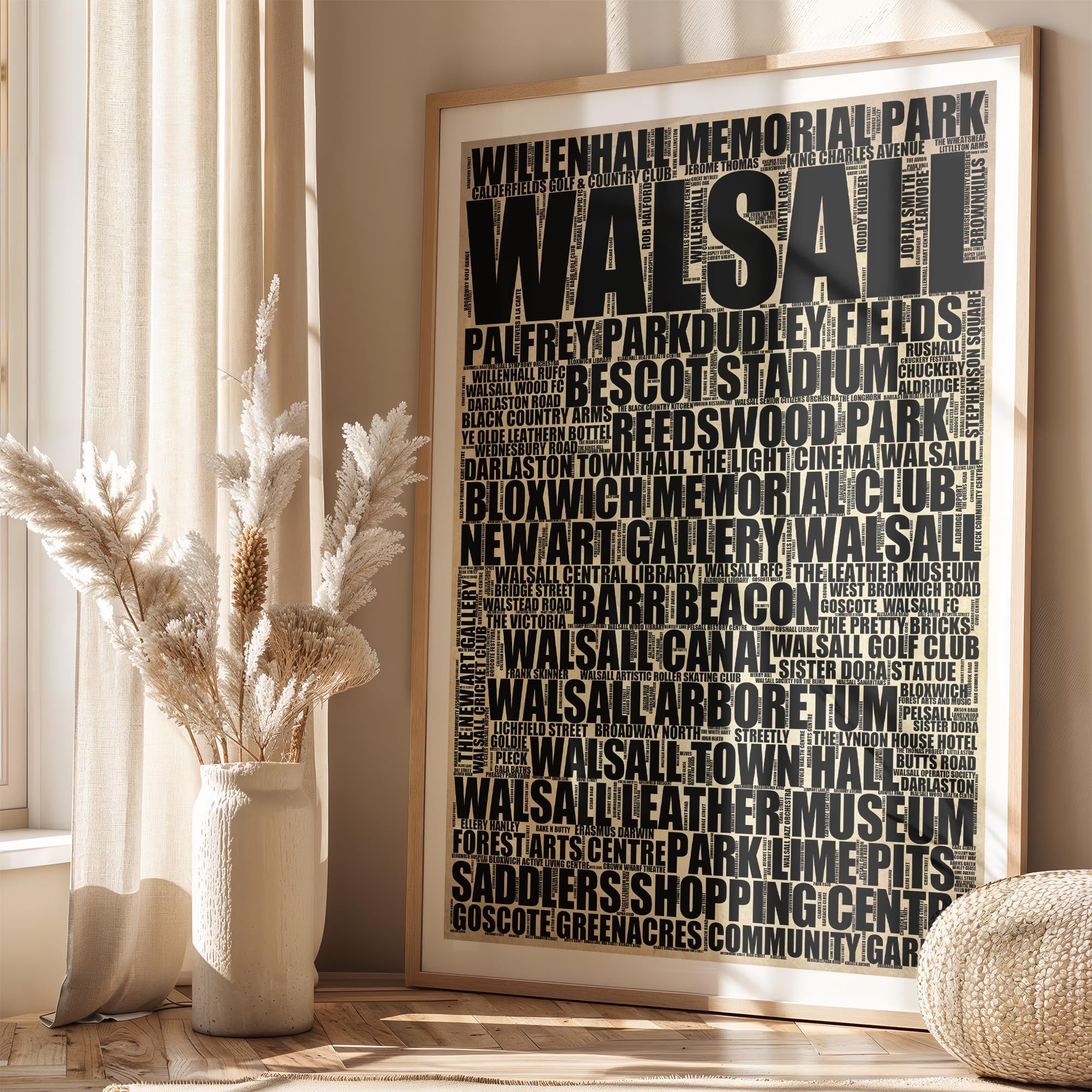 Walsall - Premium Typographic Word Cloud Prints, Posters & Gifts