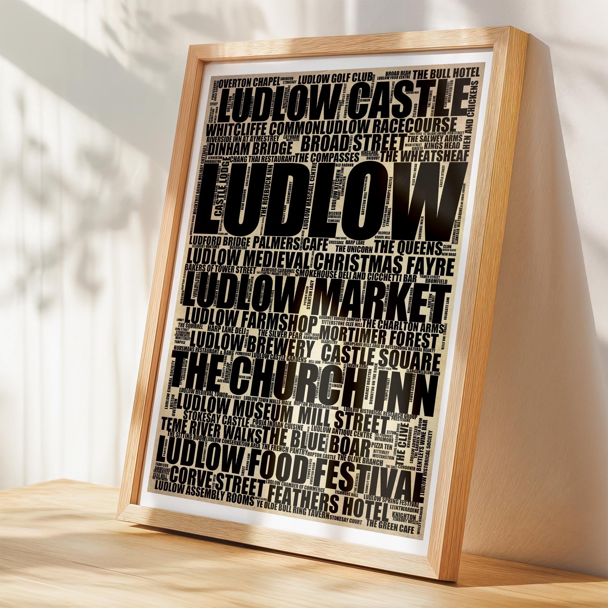 Ludlow - Premium Typographic Word Cloud Prints, Posters & Gifts