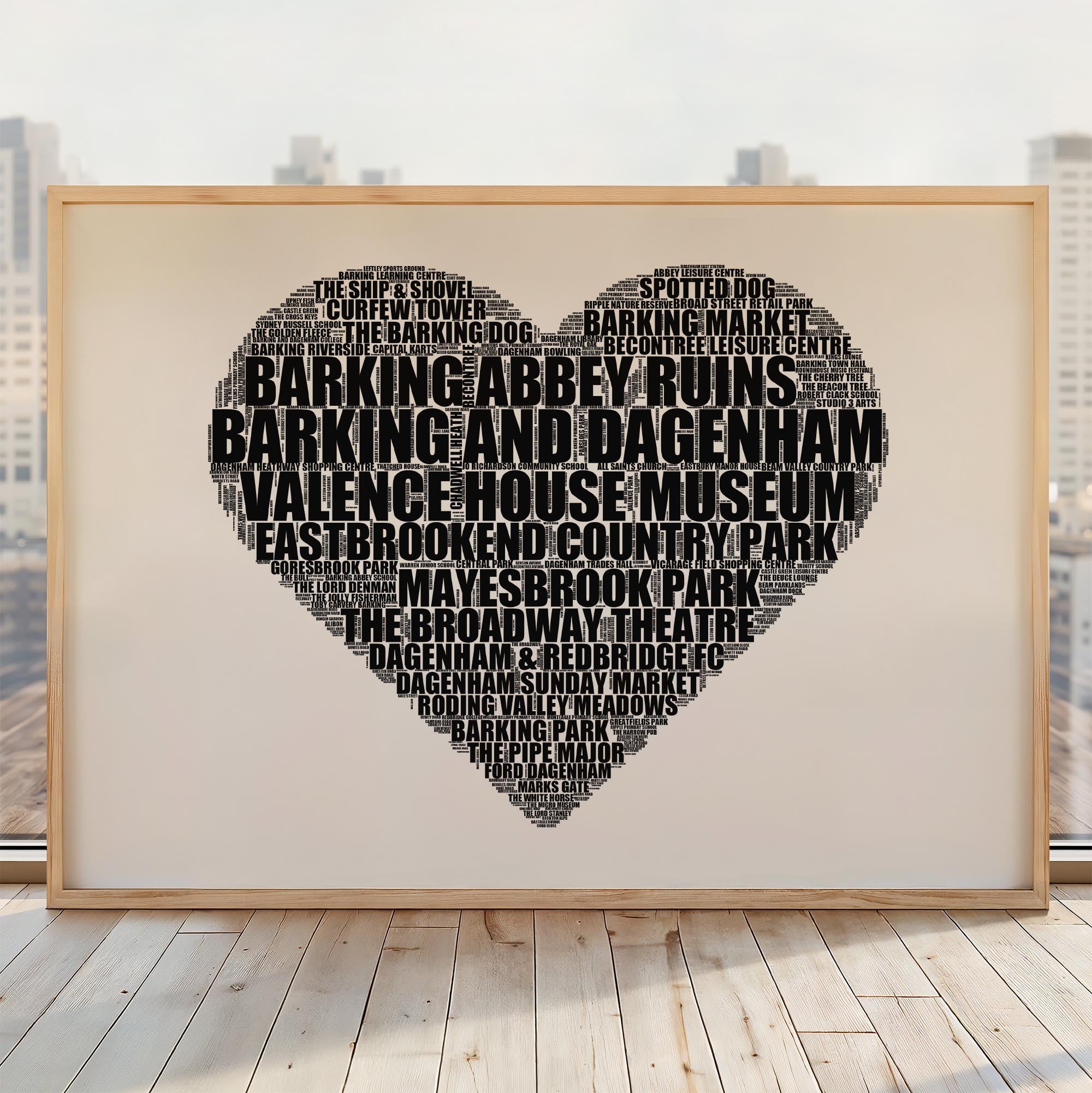 Barking and Dagenham - Premium Typographic Word Cloud Prints, Posters & Gifts