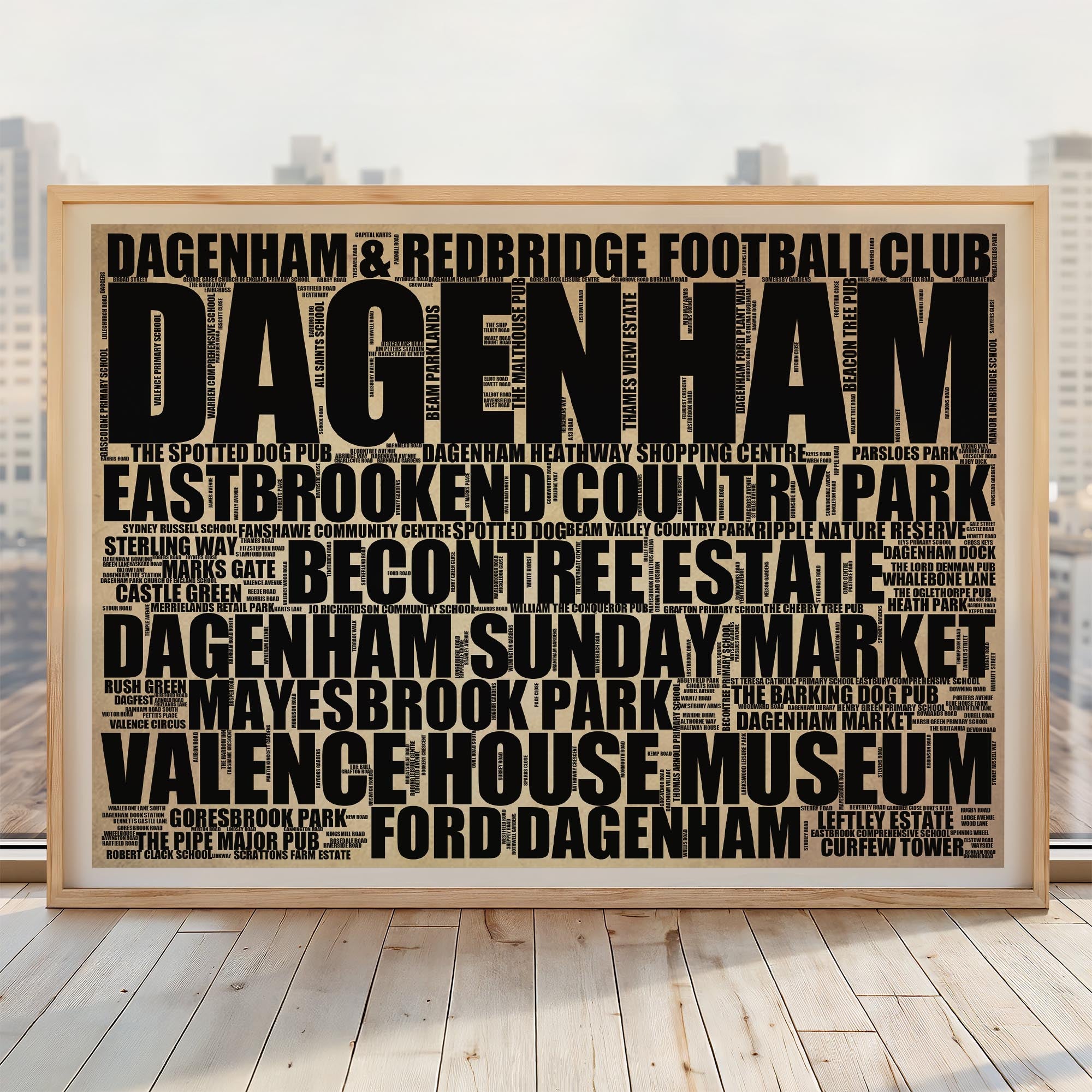 Dagenham - Premium Typographic Word Cloud Prints, Posters & Gifts