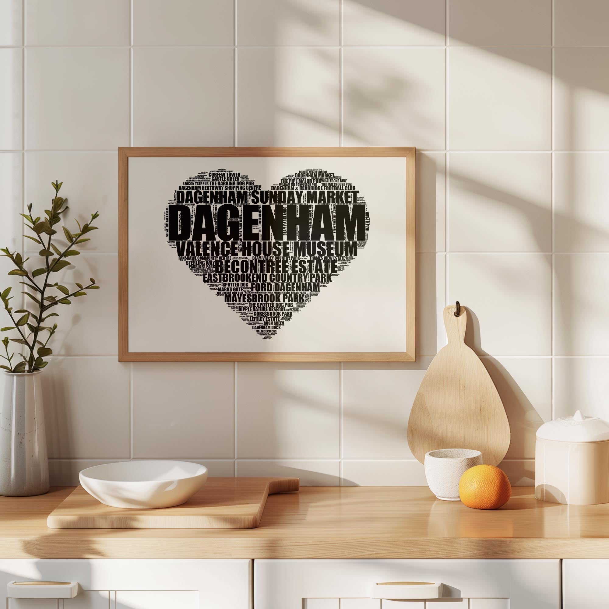 Dagenham - Premium Typographic Word Cloud Prints, Posters & Gifts