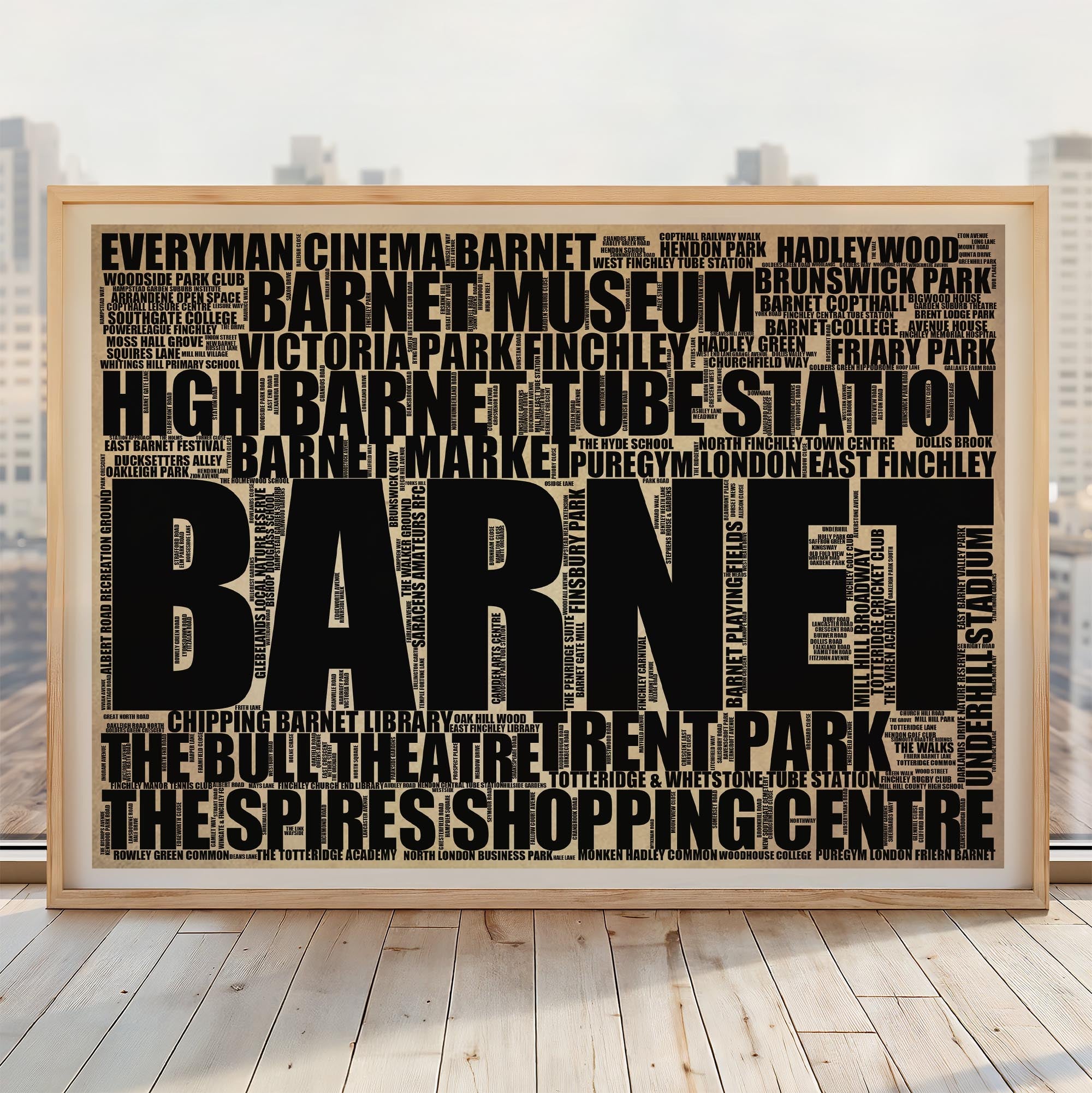 Barnet - Premium Typographic Word Cloud Prints, Posters & Gifts