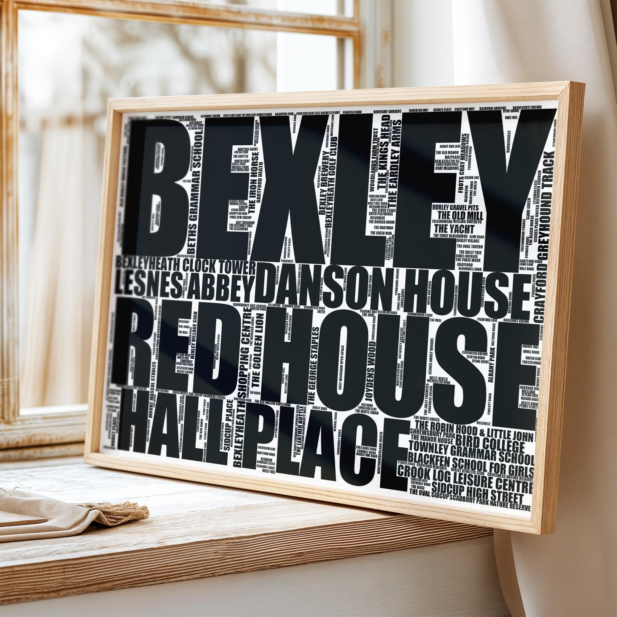 Bexley - Premium Typographic Word Cloud Prints, Posters & Gifts