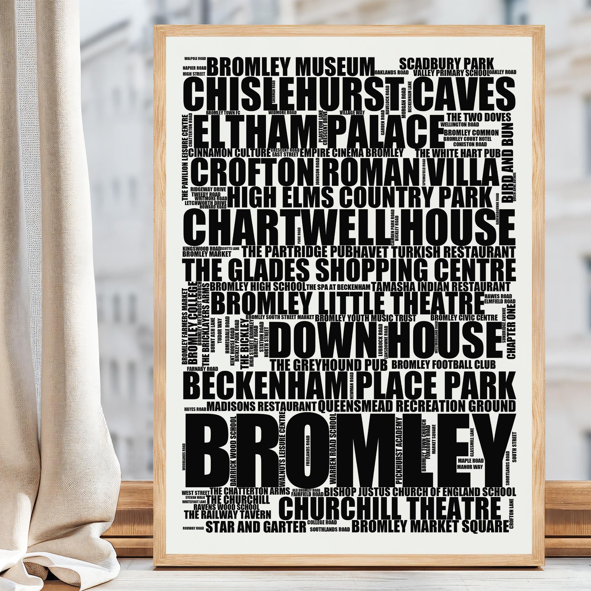 Bromley - Premium Typographic Word Cloud Prints, Posters & Gifts