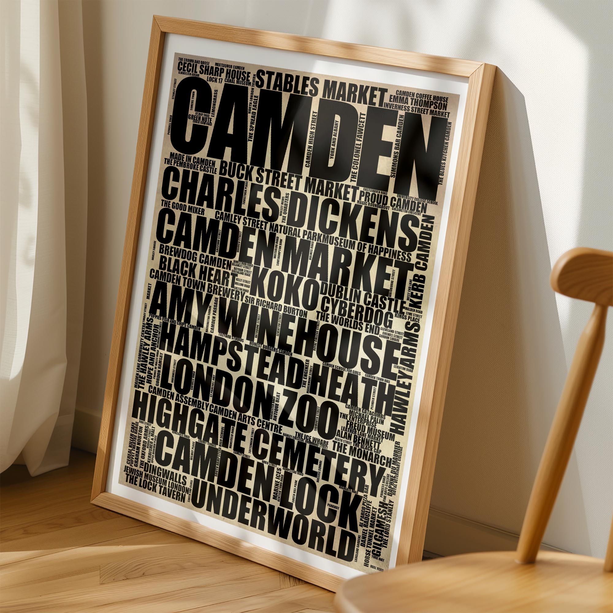 Camden - Premium Typographic Word Cloud Prints, Posters & Gifts