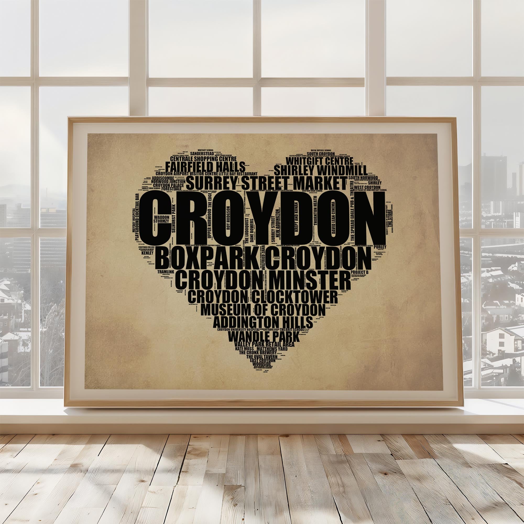 Croydon - Premium Typographic Word Cloud Prints, Posters & Gifts