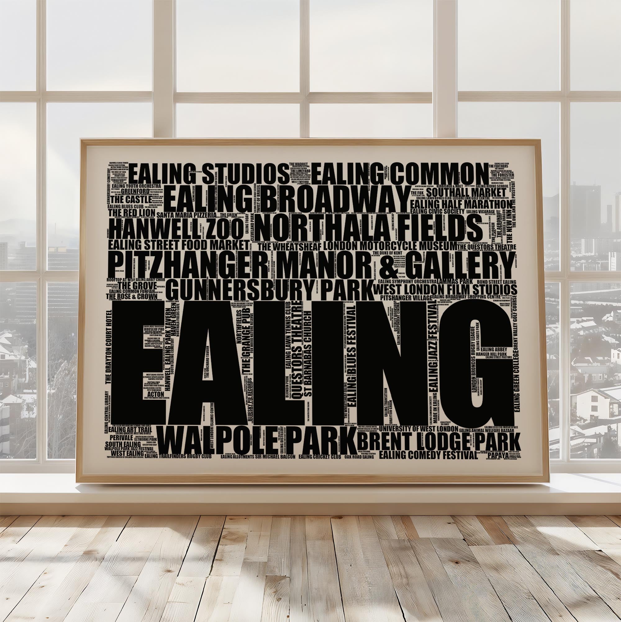 Ealing - Premium Typographic Word Cloud Prints, Posters & Gifts