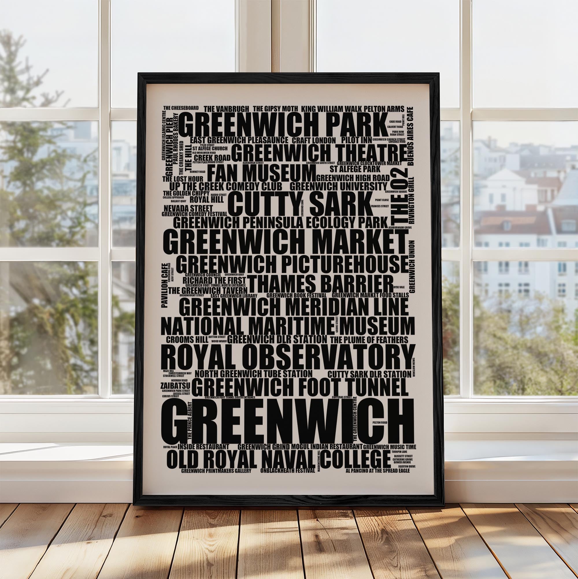 Greenwich - Premium Typographic Word Cloud Prints, Posters & Gifts