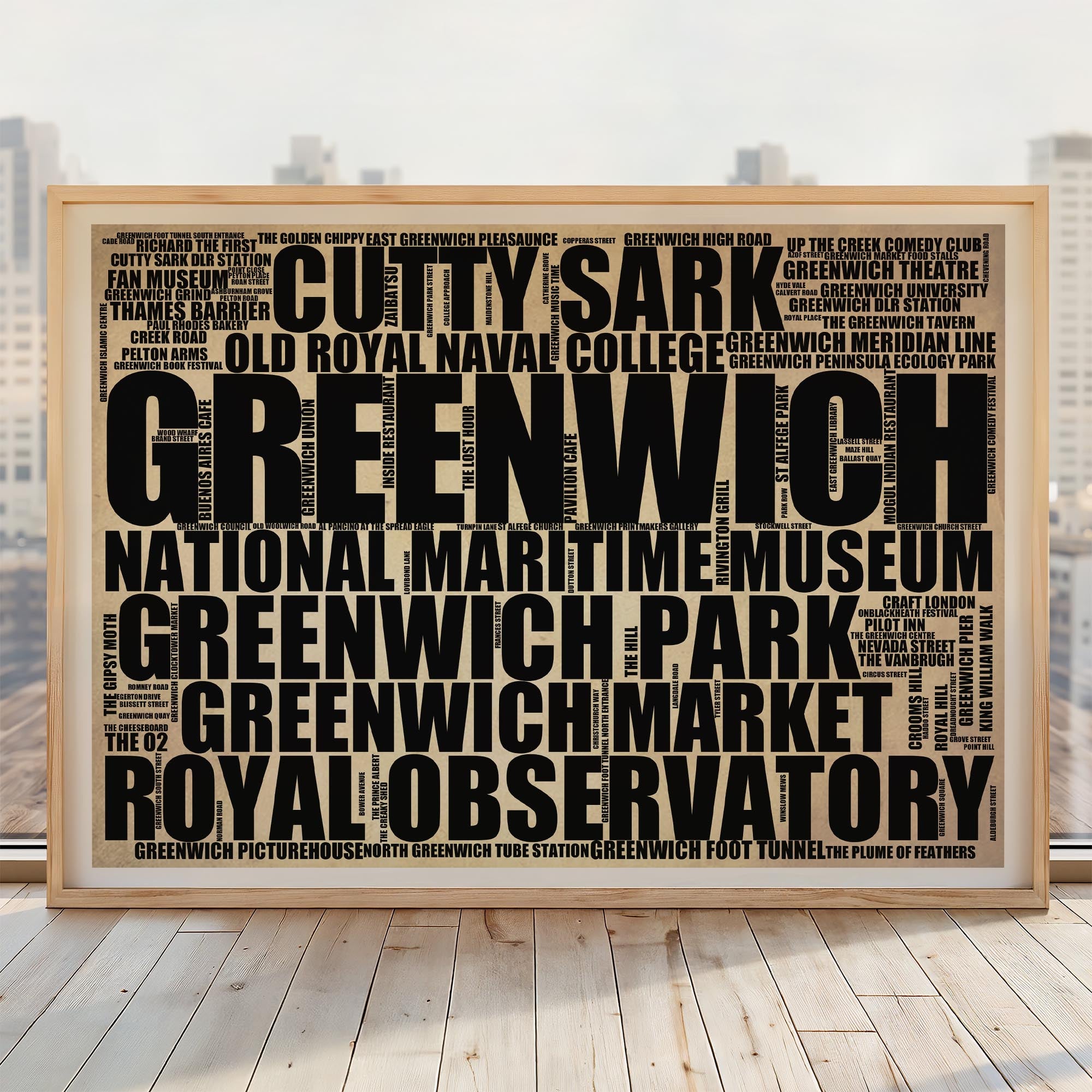 Greenwich - Premium Typographic Word Cloud Prints, Posters & Gifts