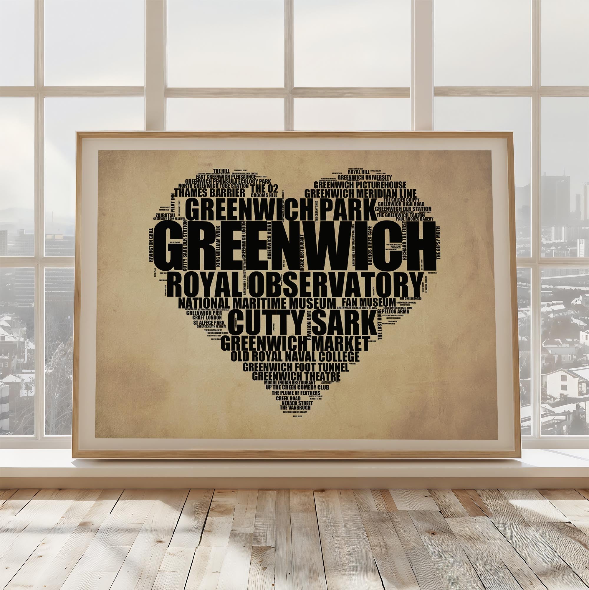 Greenwich - Premium Typographic Word Cloud Prints, Posters & Gifts