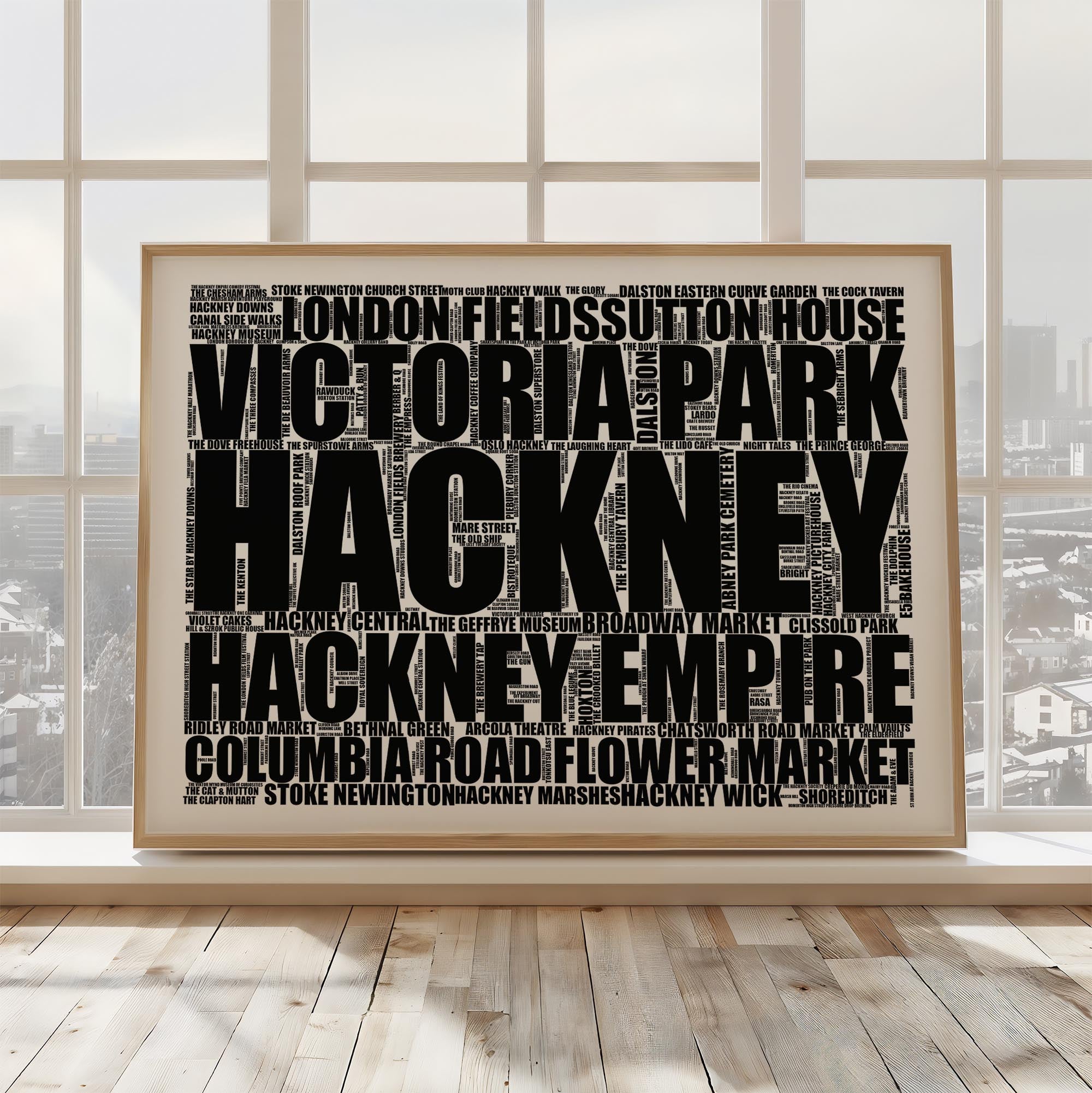 Hackney - Premium Typographic Word Cloud Prints, Posters & Gifts