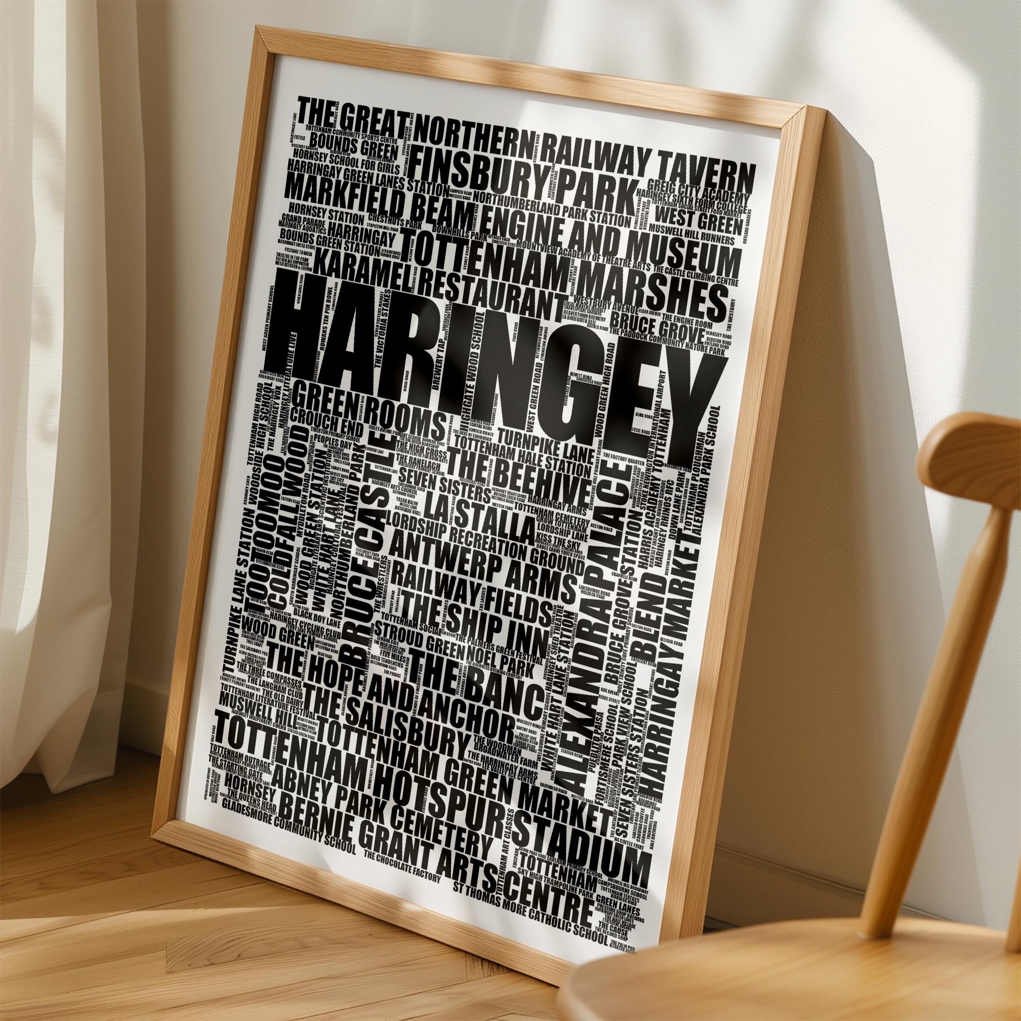 Haringey - Premium Typographic Word Cloud Prints, Posters & Gifts