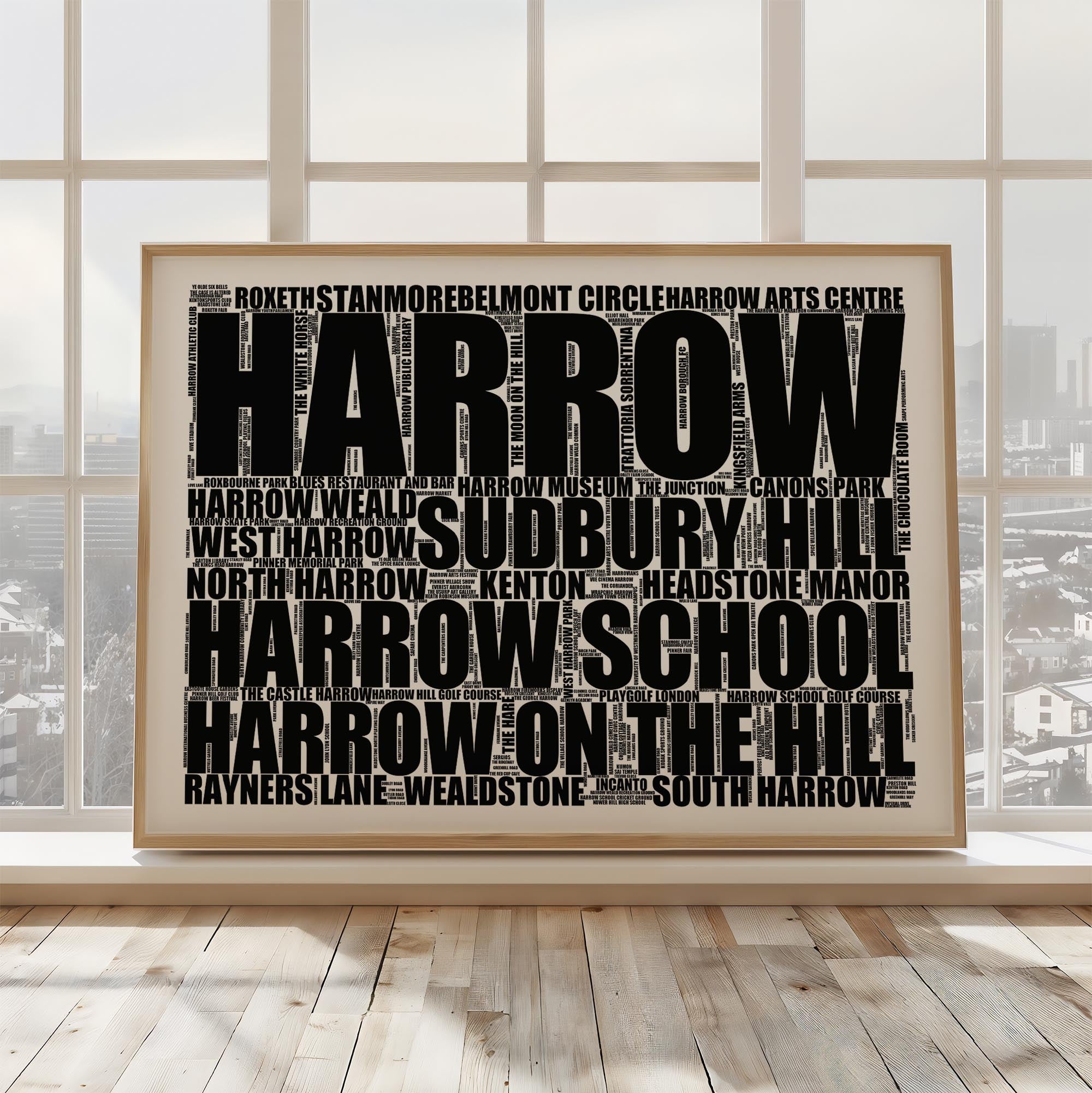 Harrow - Premium Typographic Word Cloud Prints, Posters & Gifts