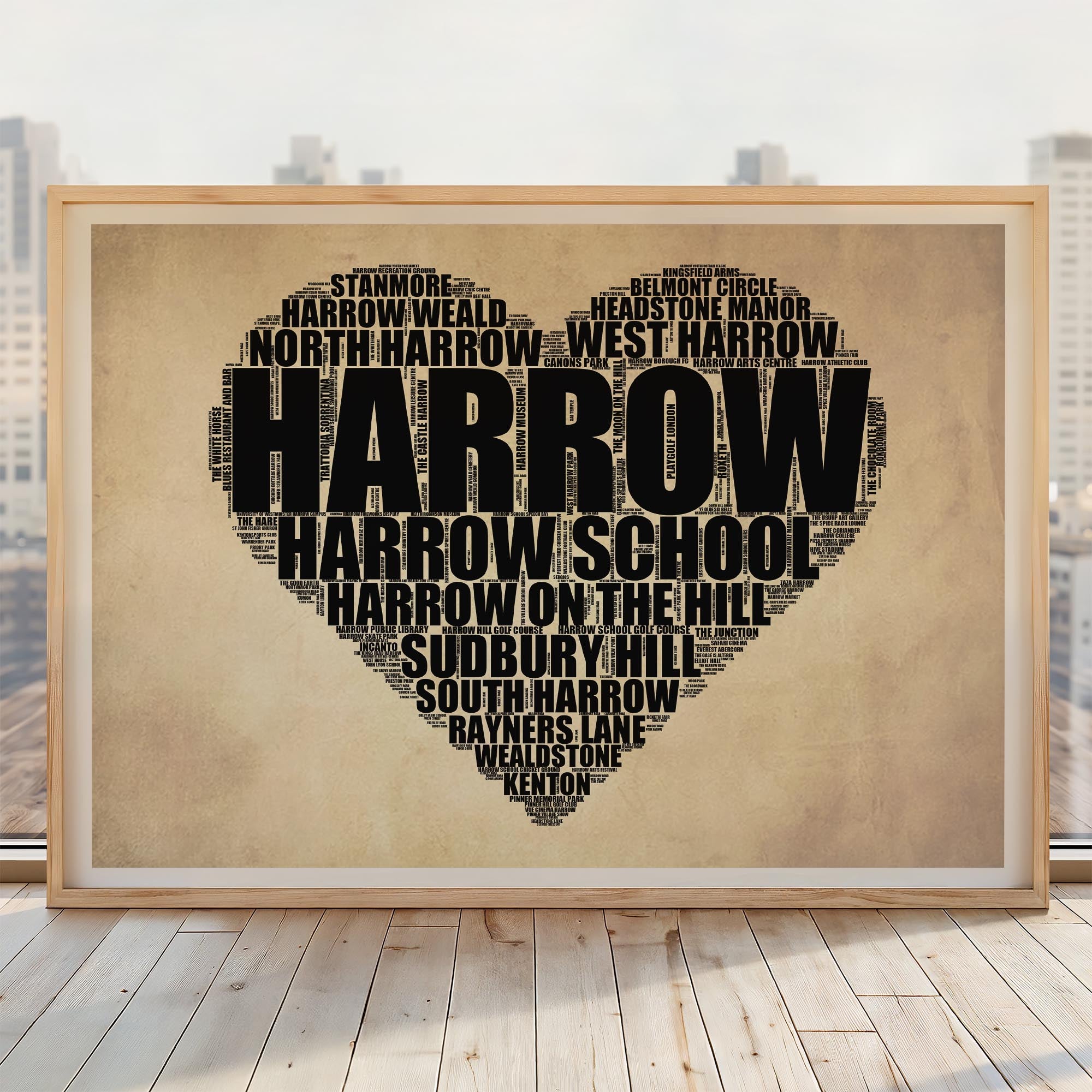 Harrow - Premium Typographic Word Cloud Prints, Posters & Gifts