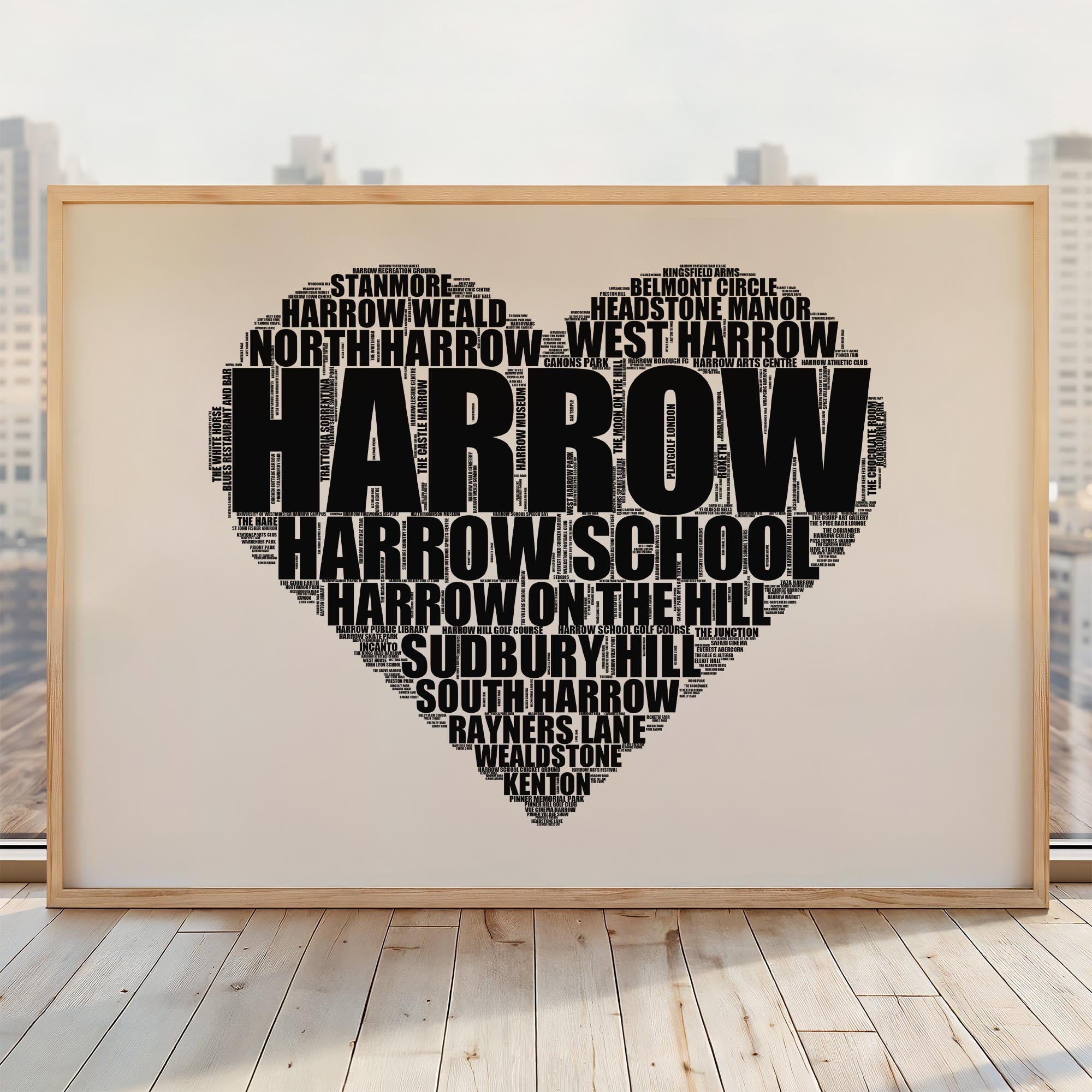 Harrow - Premium Typographic Word Cloud Prints, Posters & Gifts