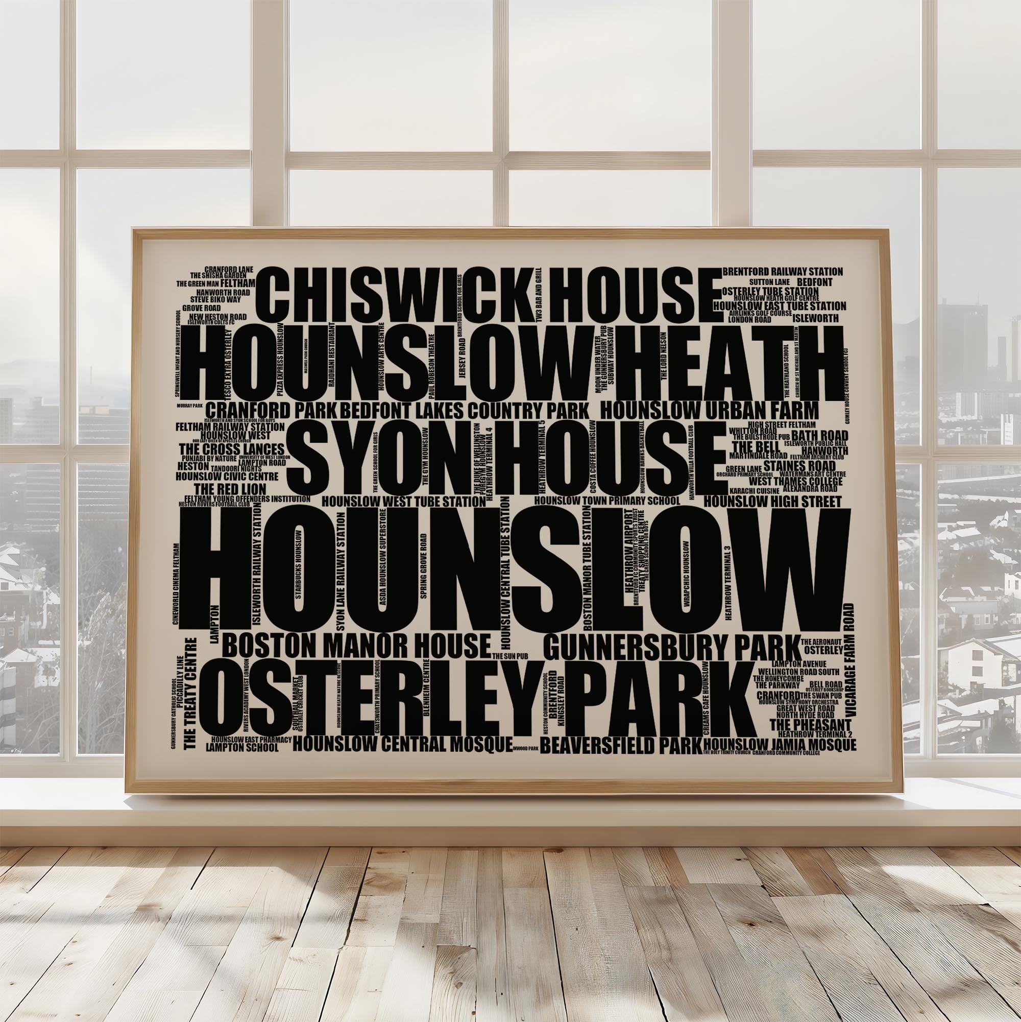 Hounslow - Premium Typographic Word Cloud Prints, Posters & Gifts