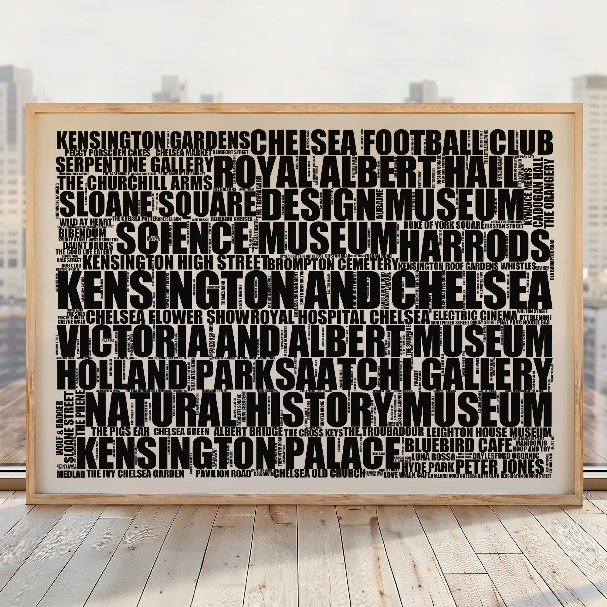 Kensington and Chelsea - Premium Typographic Word Cloud Prints, Posters & Gifts