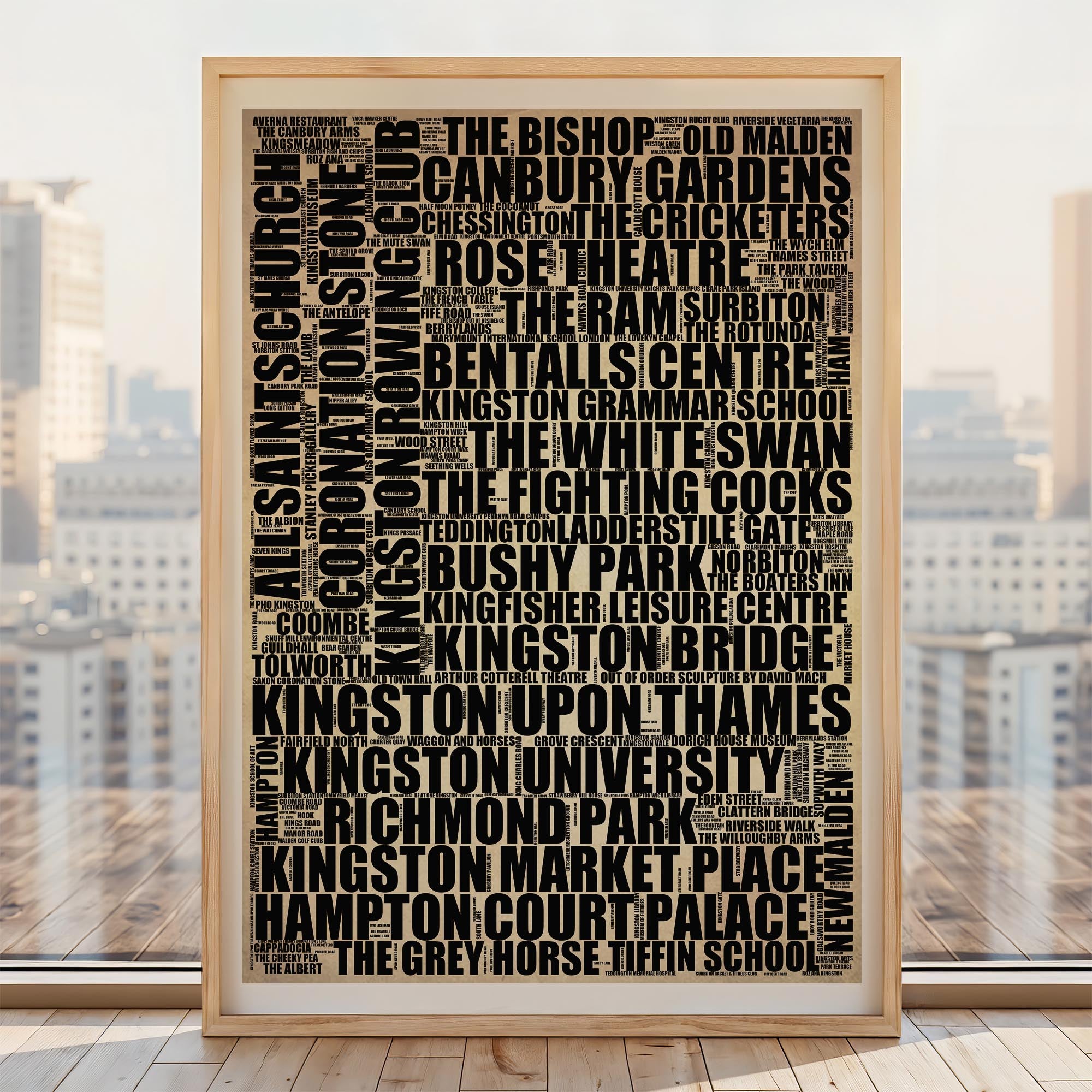 Kingston upon Thames - Premium Typographic Word Cloud Prints, Posters & Gifts